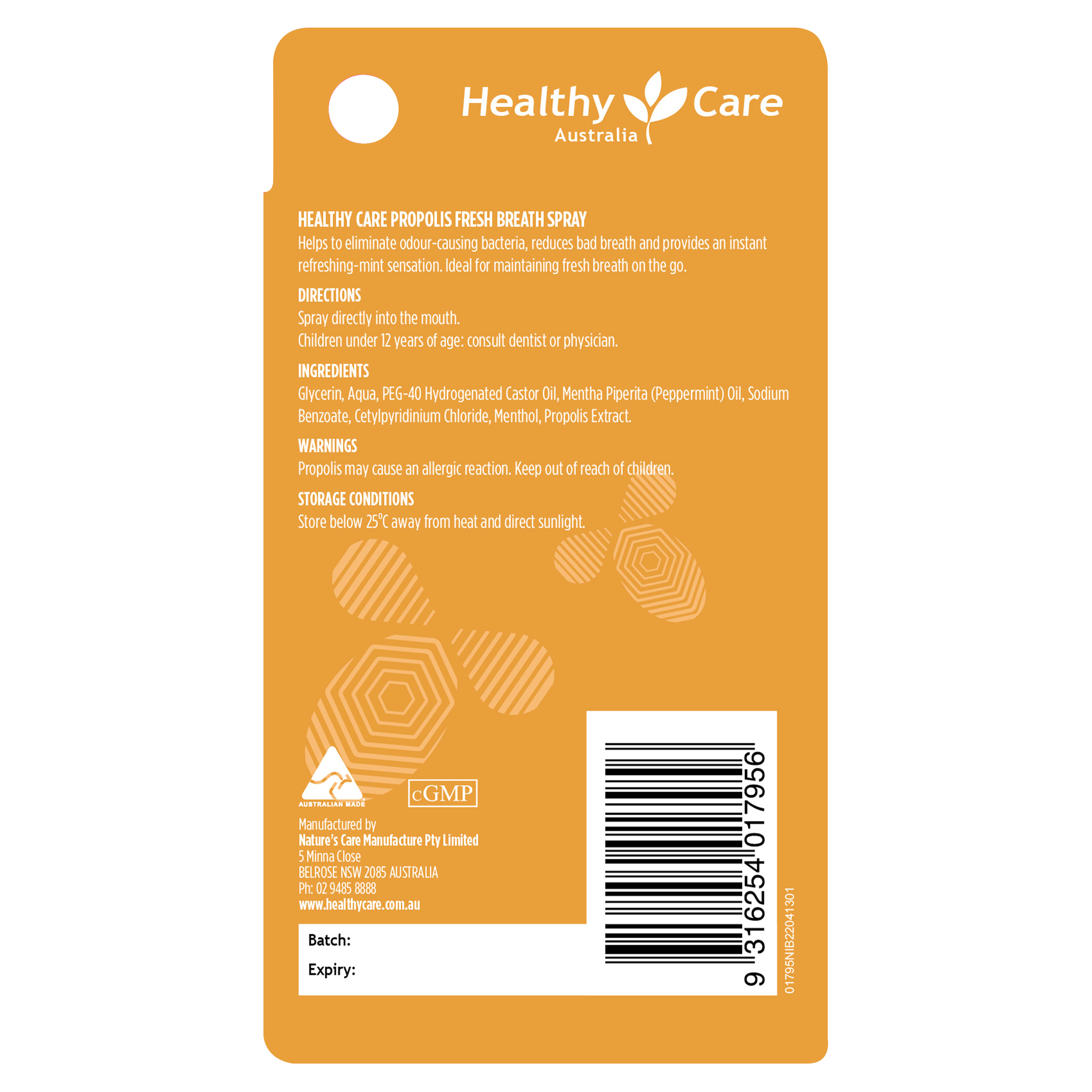 Propolis Fresh Breath Spray 25mL - Healthy Care Australia