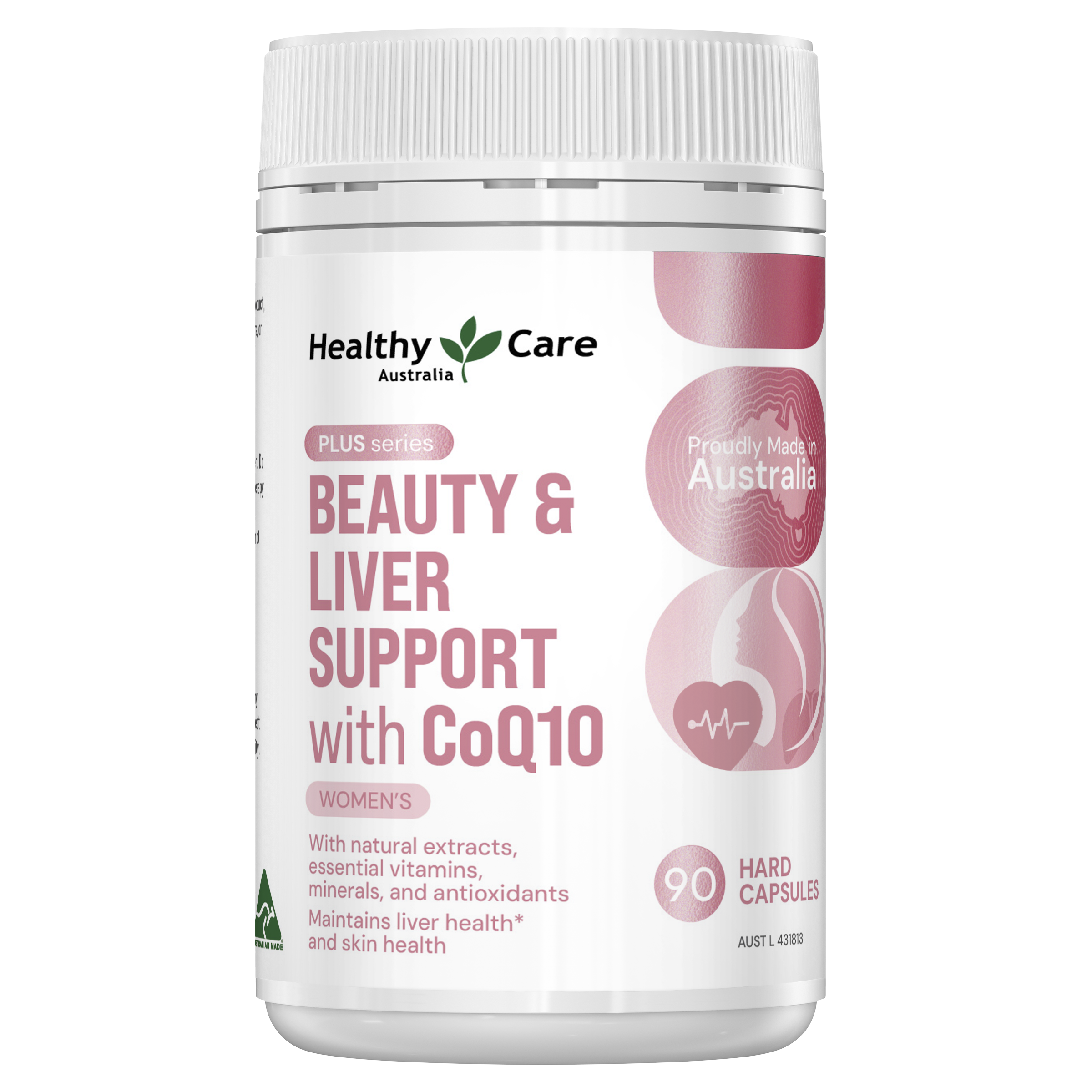 Healthy Care Plus Beauty & Liver Support with CoQ10 90 Capsules