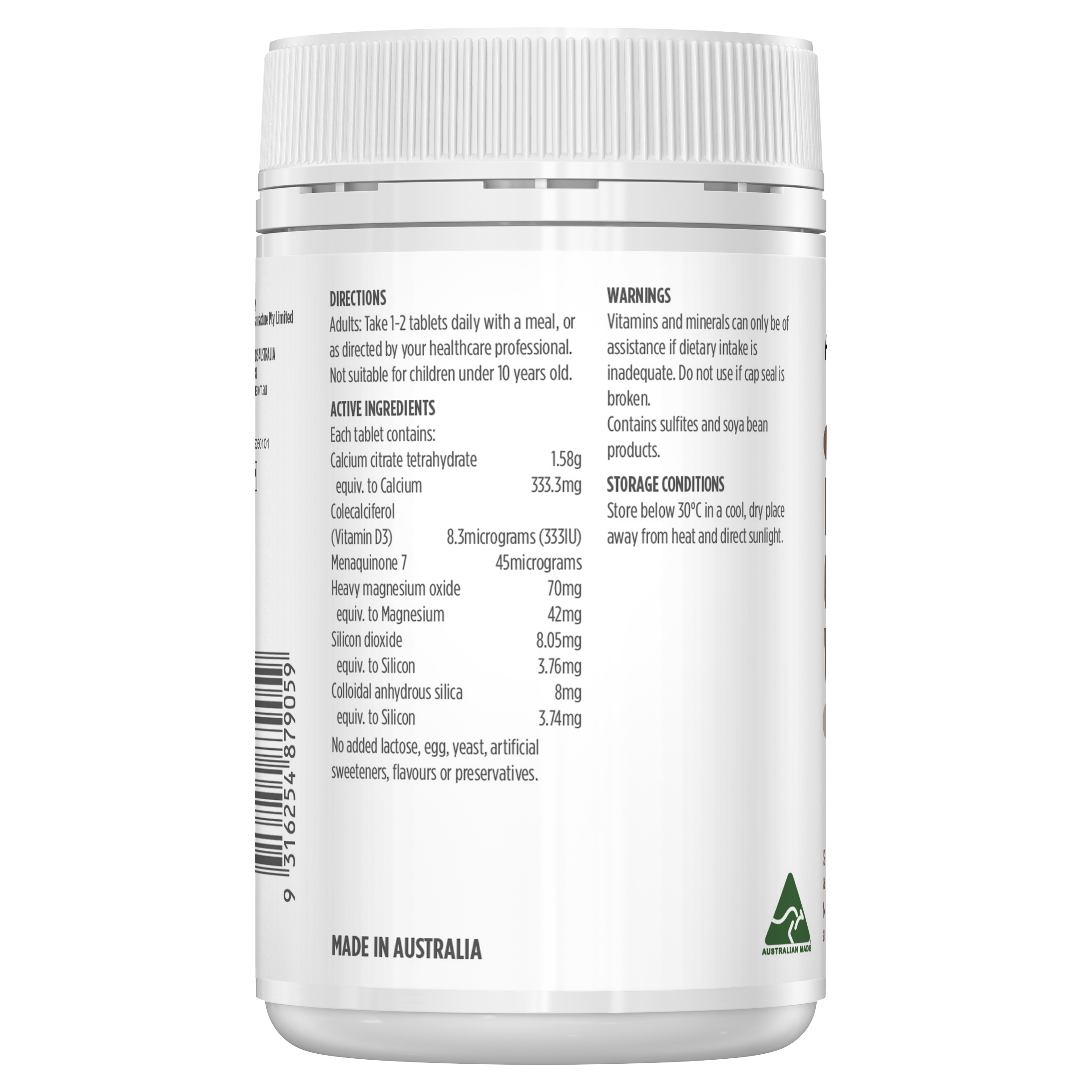 Healthy Care Plus K2 Calcium + Vitamin D 90 Capsules