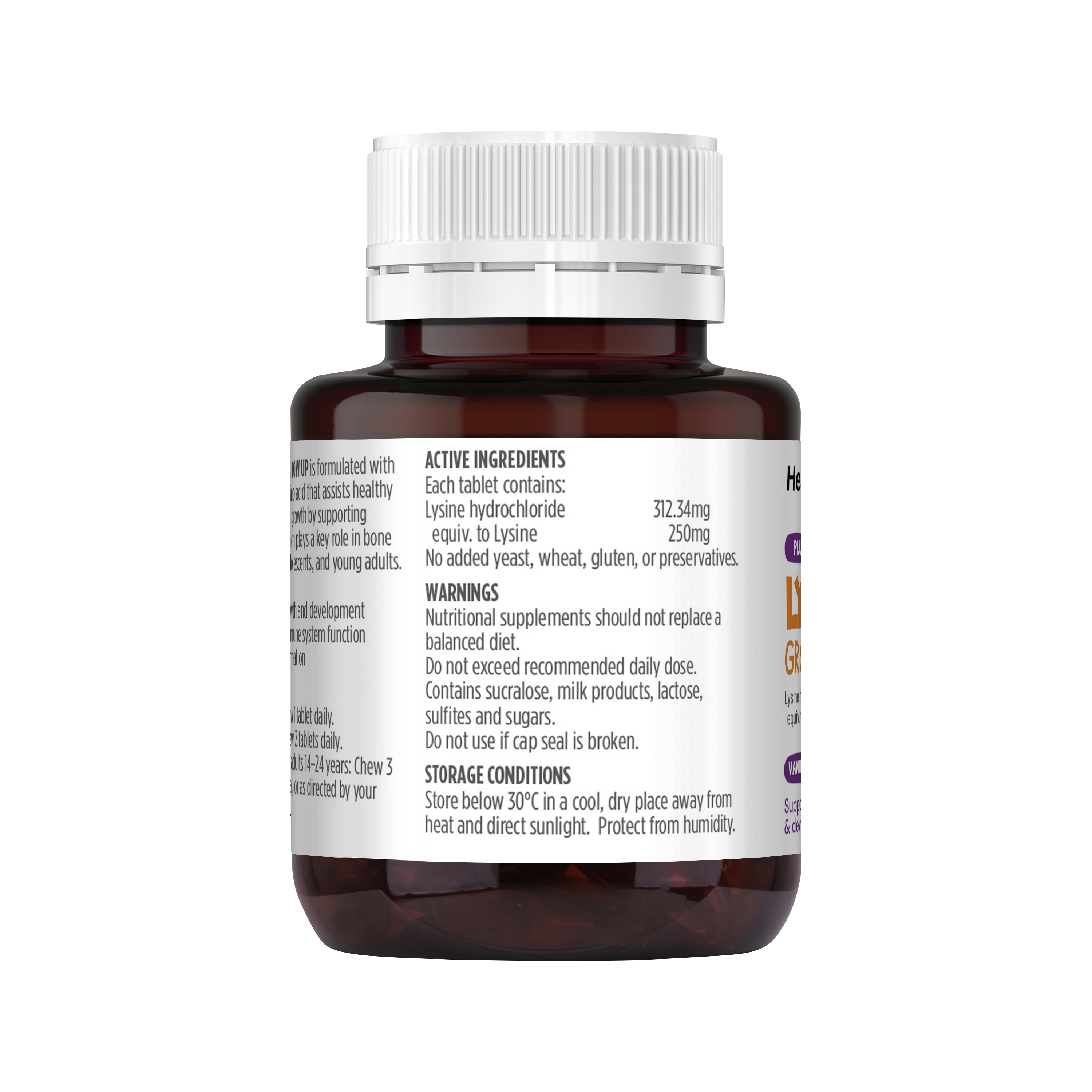 Healthy Care Plus Lysine Chewable Tablet 60 Capsules