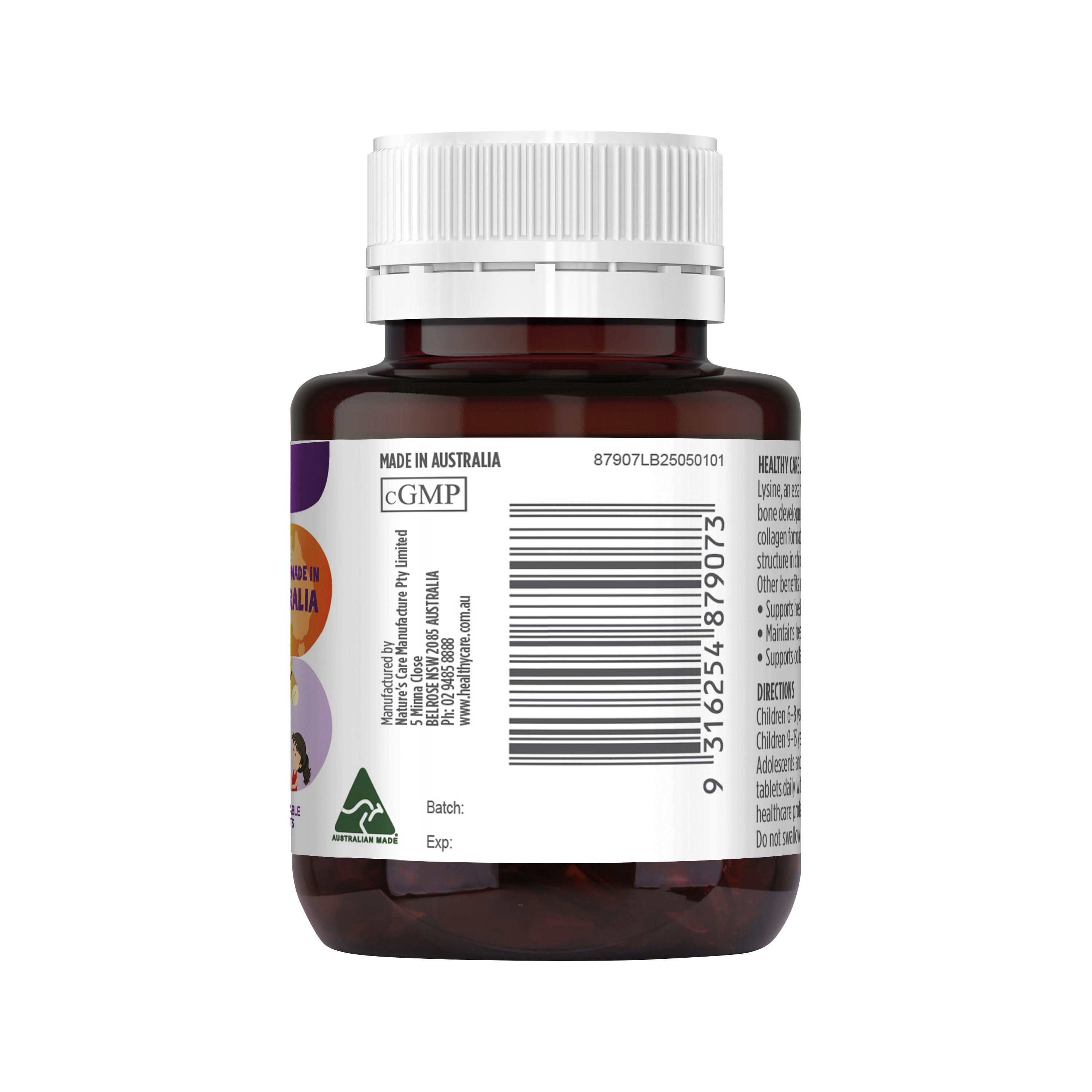 Healthy Care Plus Lysine Chewable Tablet 60 Capsules