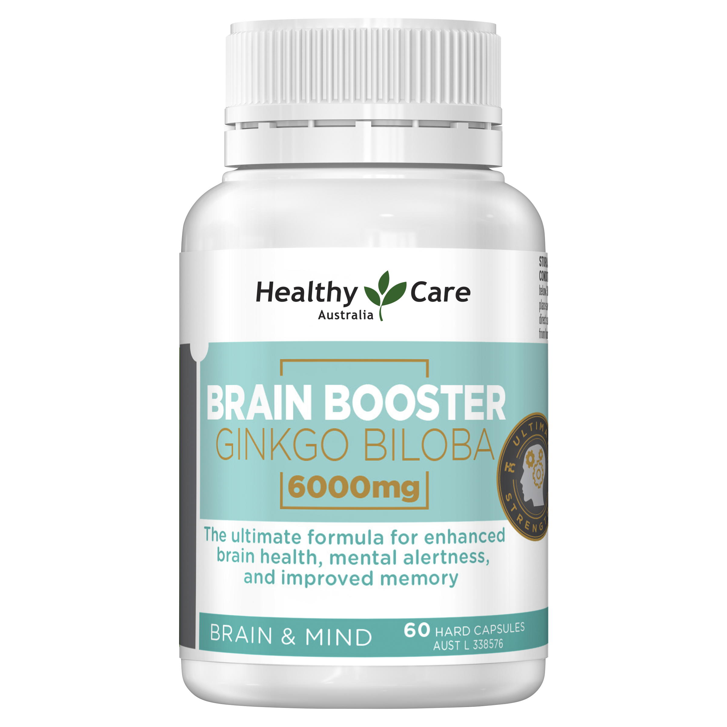 Healthy Care Brain Booster Ginkgo Biloba 6000mg 60 Caps - Healthy Care Australia