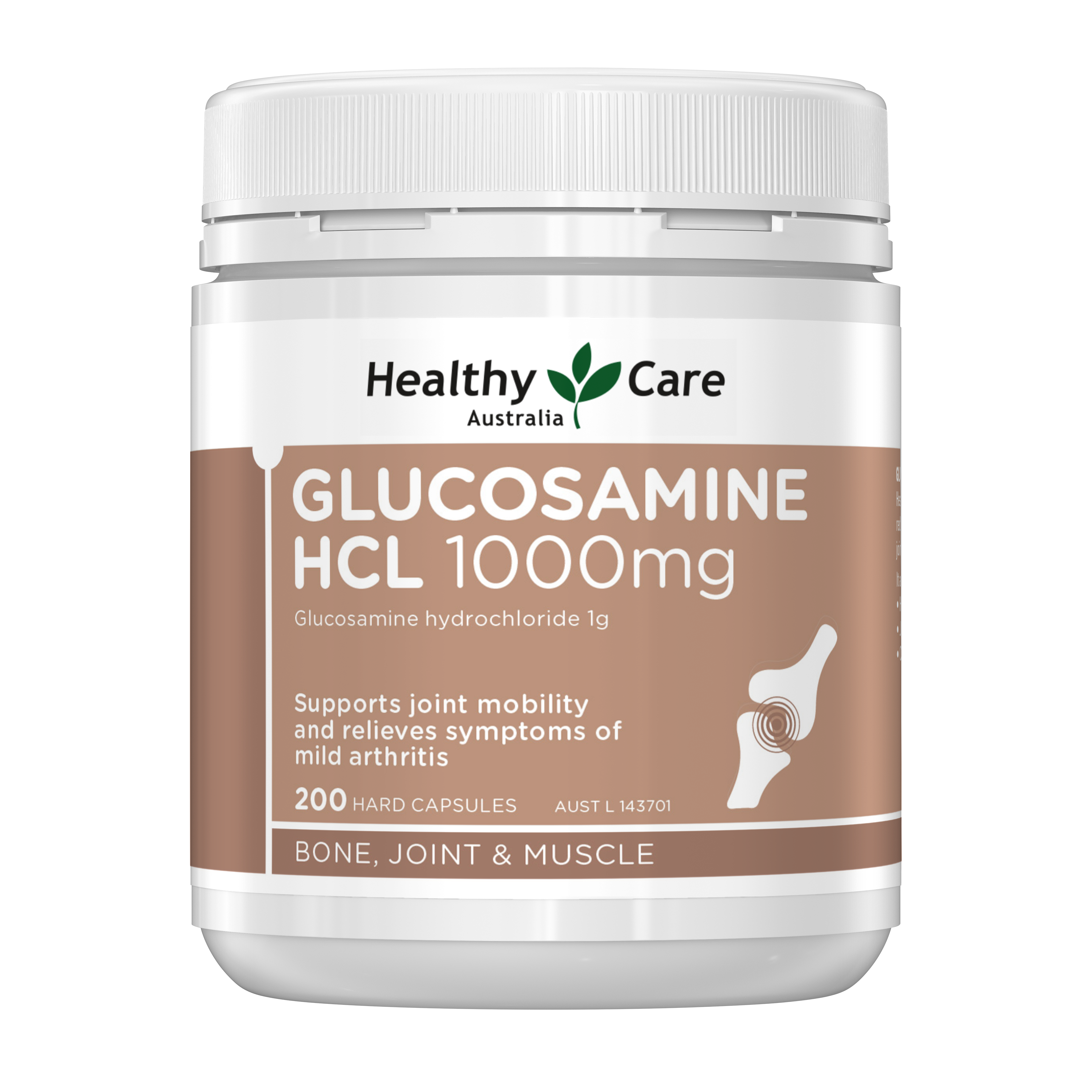 Healthy Care Glucosamine HCL 1000mg - 200 Capsules - Healthy Care Australia
