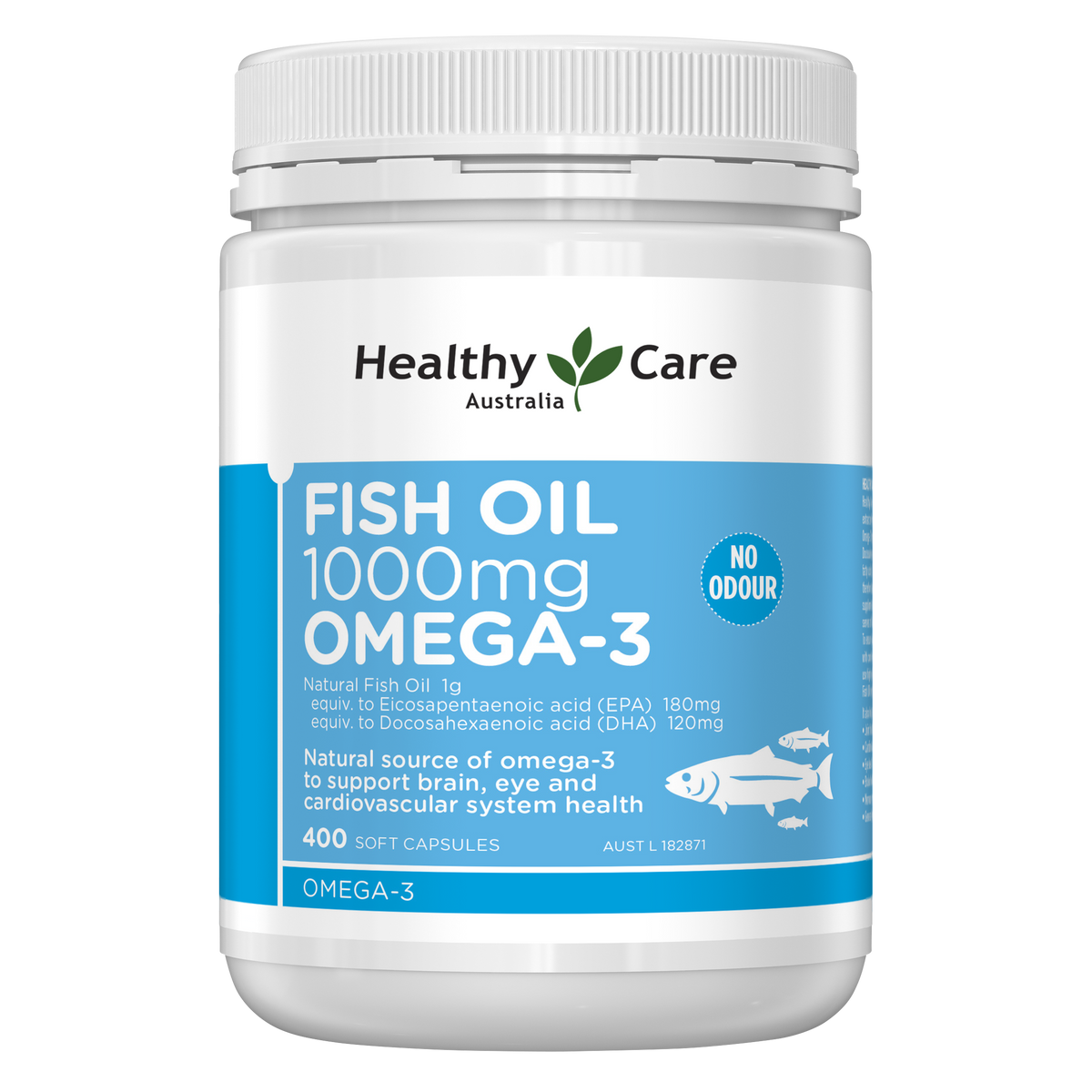 Healthy Care 鱼油 1000 毫克 Omega-3 - 400 粒胶囊