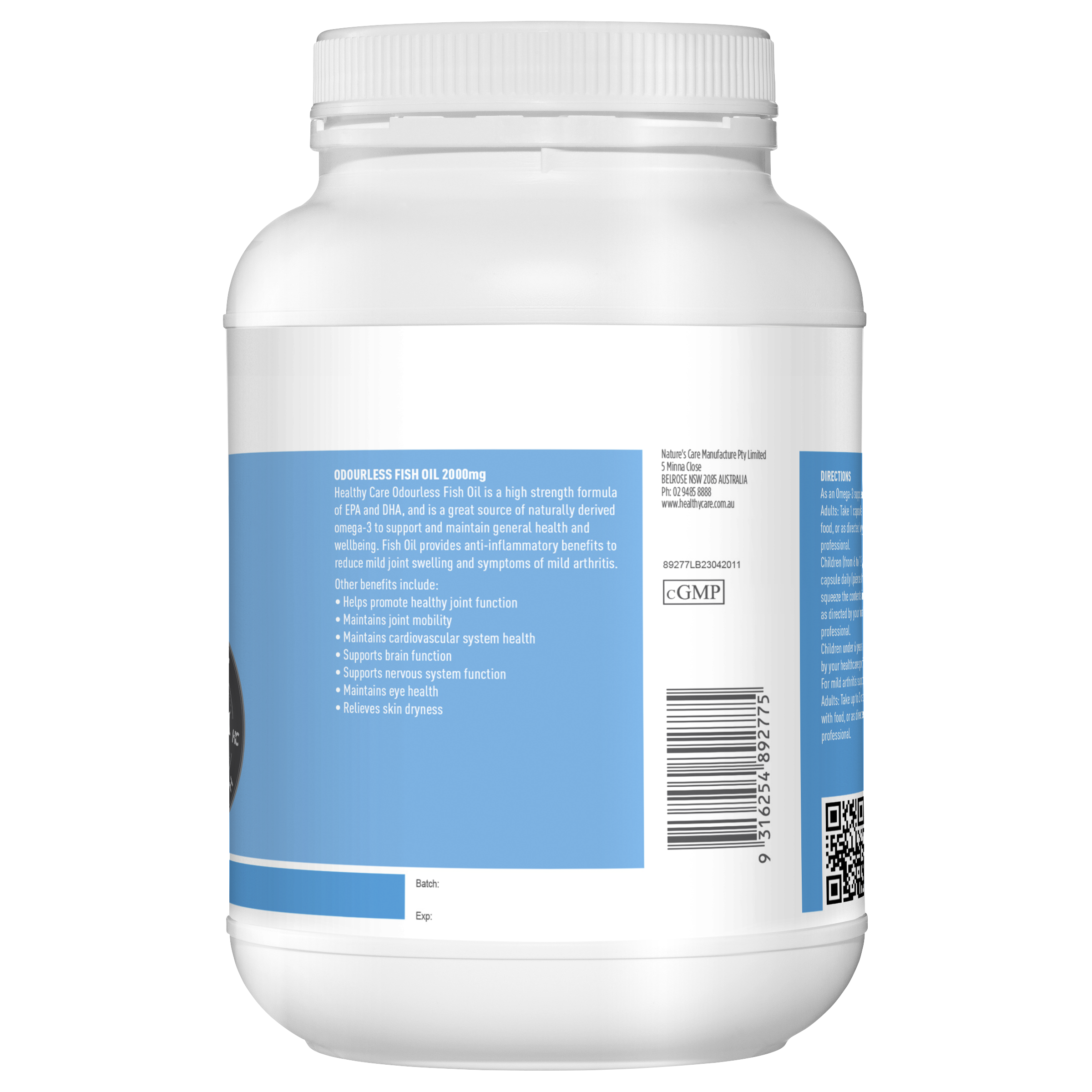 Healthy Care Odourless Fish Oil 2000mg 400 Capsules