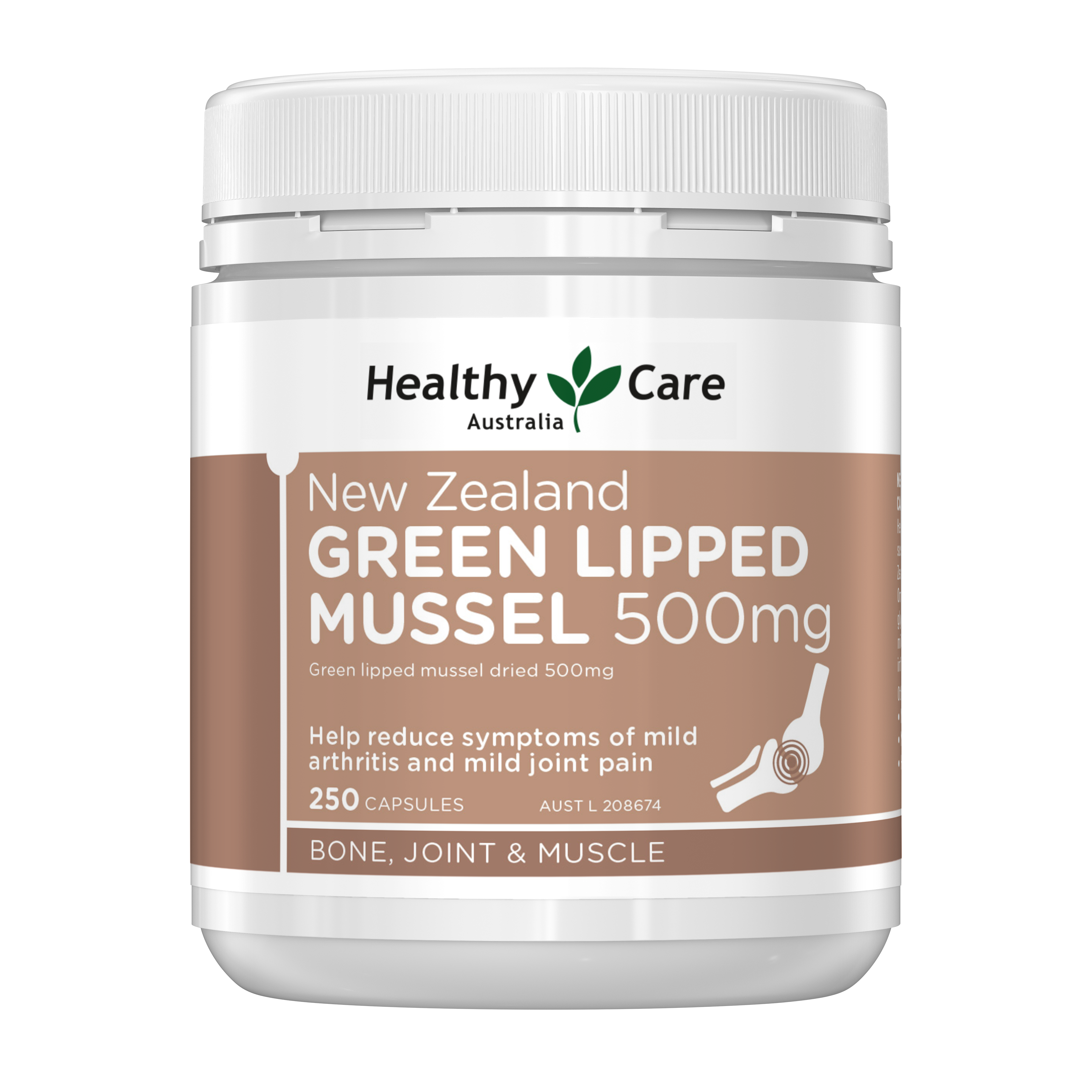 Healthy Care New Zealand Green Lipped Mussel 500mg 250 Capsules - Healthy Care Australia