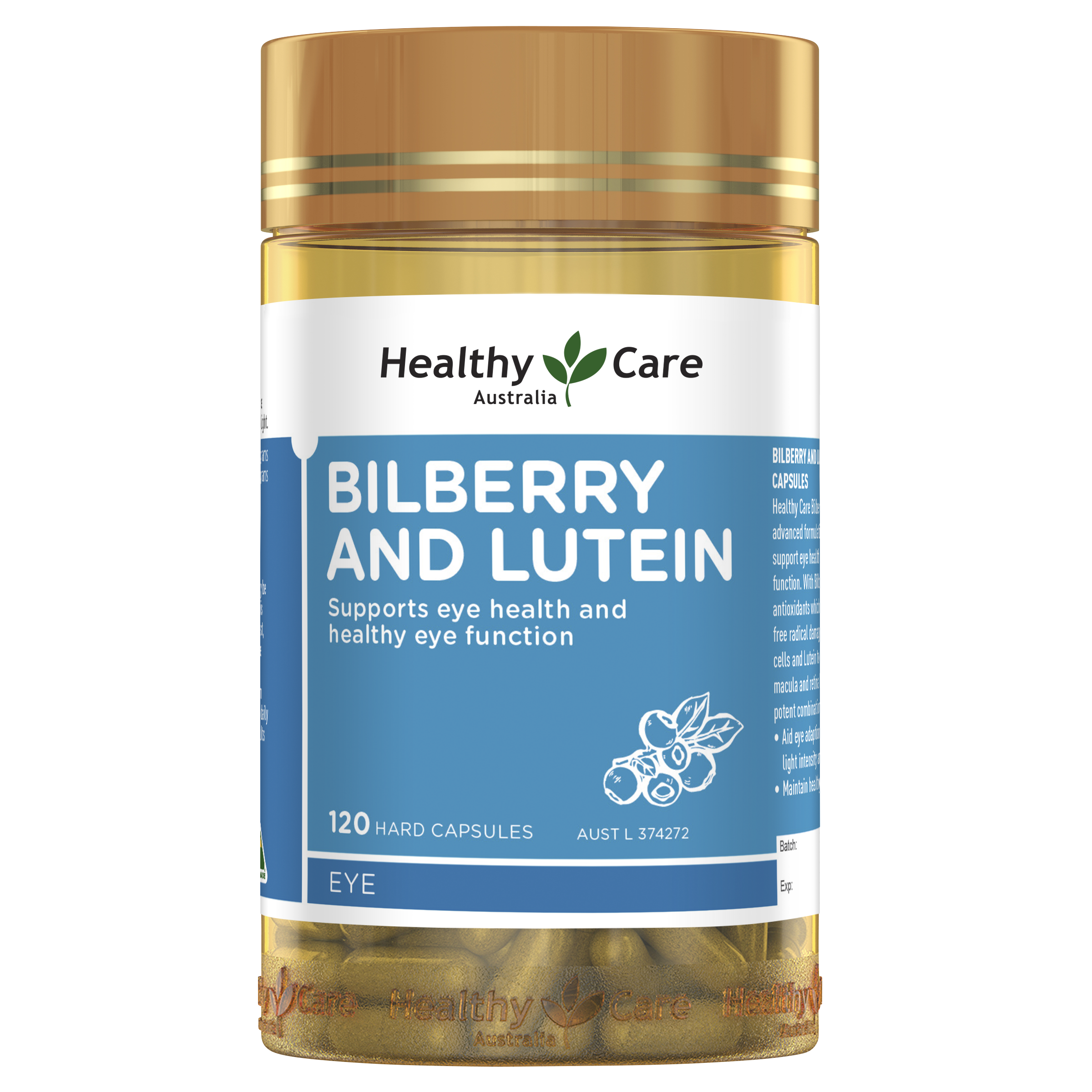 Healthy Care Bilberry and Lutein 120 Capsules
