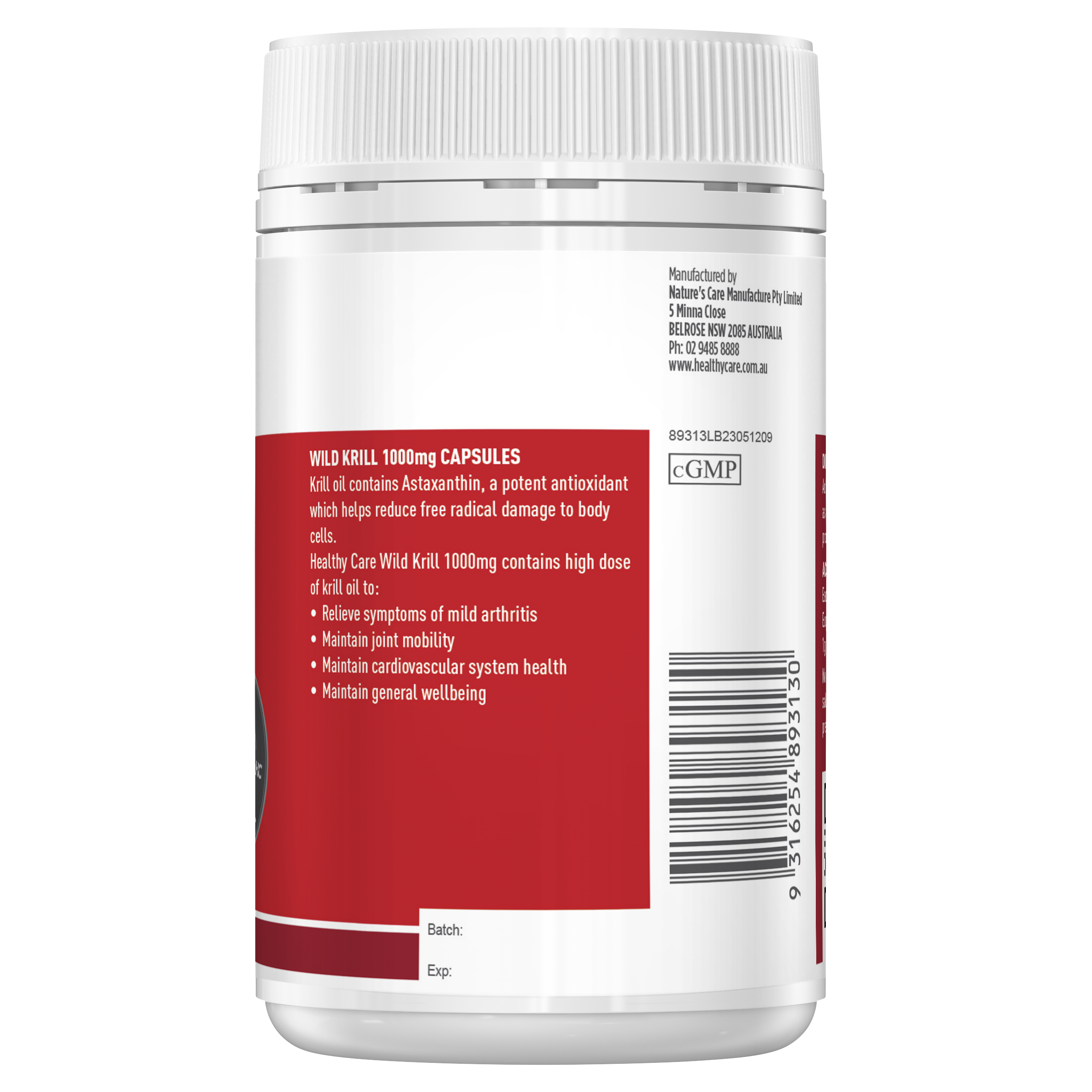 Healthy Care Wild Krill Oil 1000mg 60 Capsules