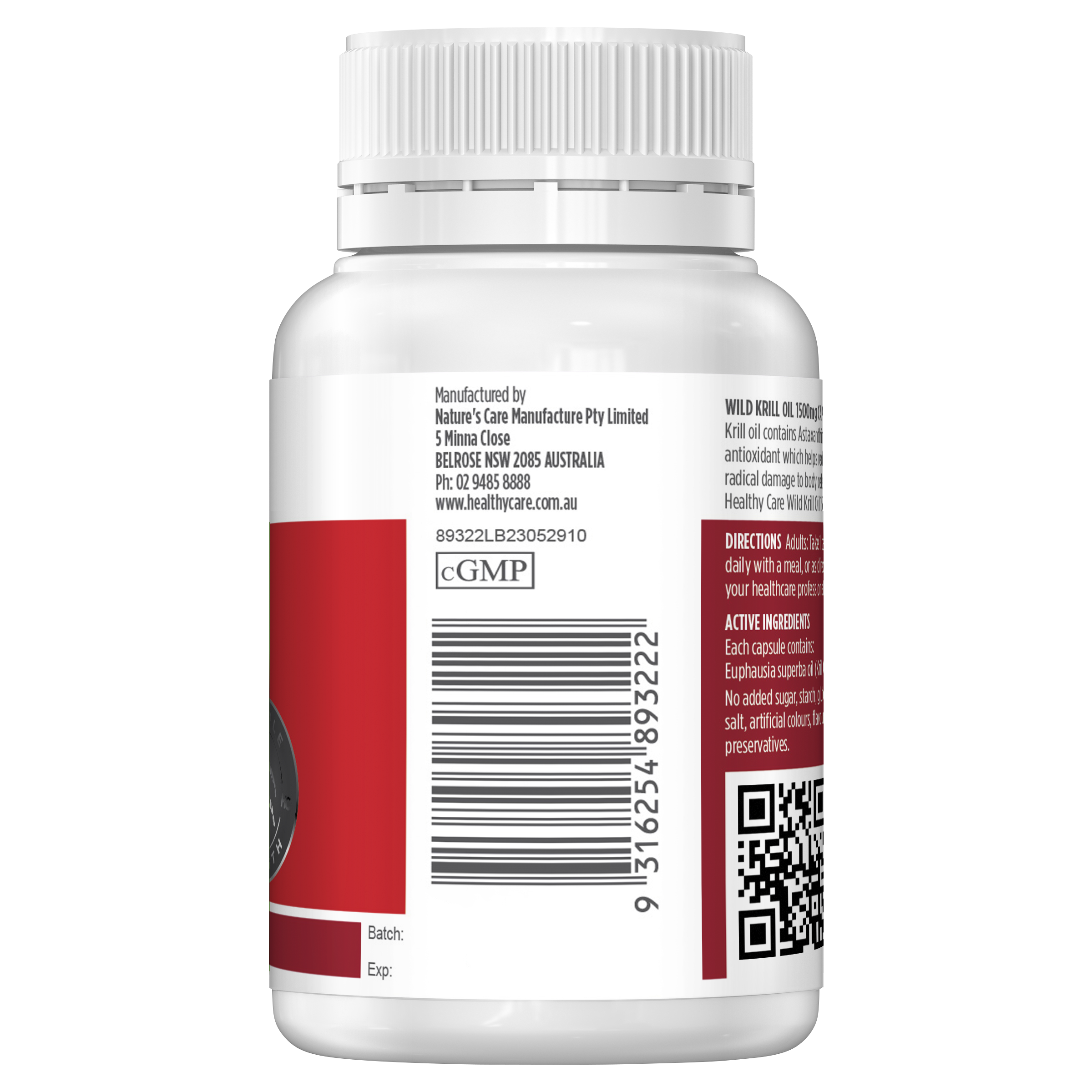Healthy Care Wild Krill Oil 1500mg 30 Capsules - Healthy Care Australia