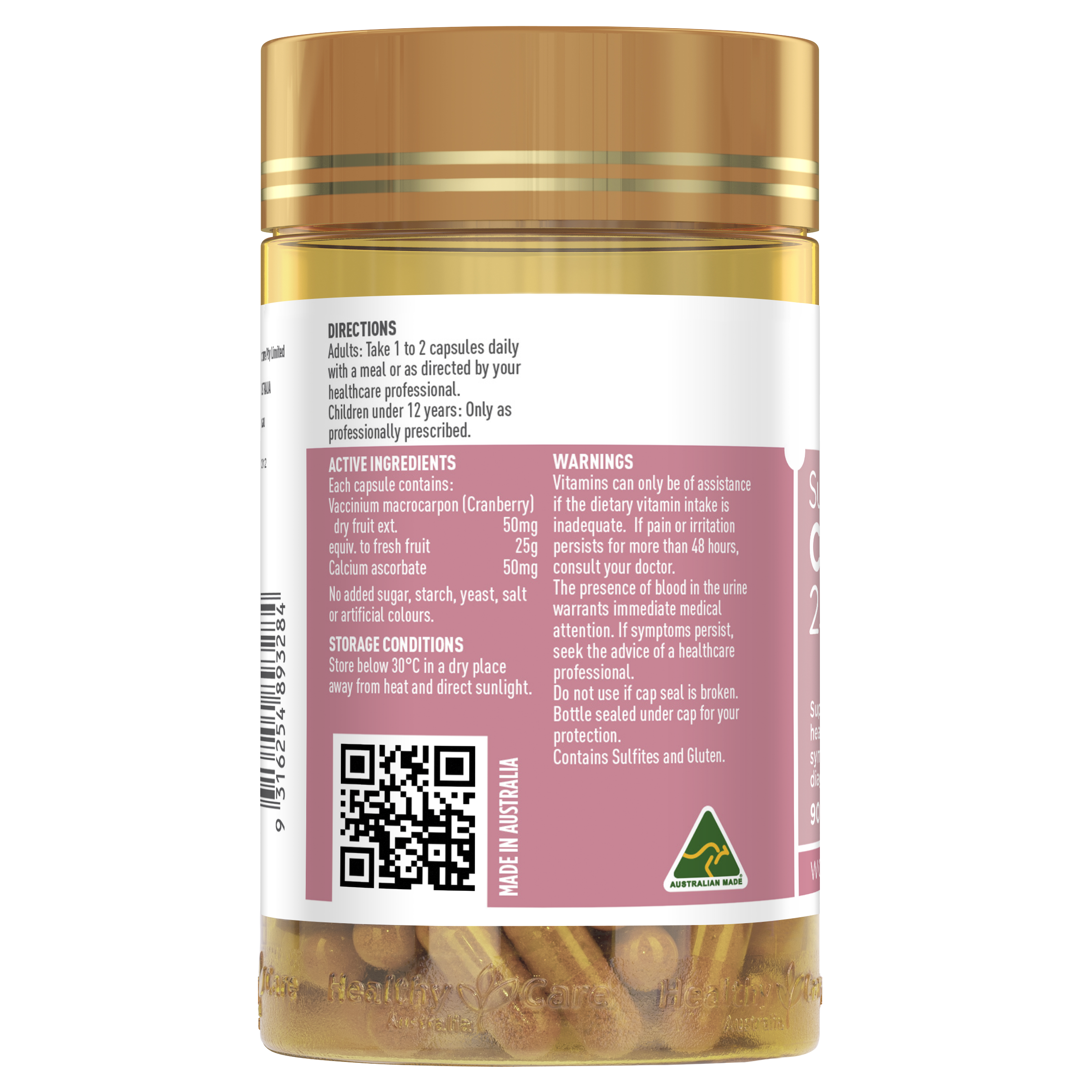 Healthy Care Super High Strength Cranberry 25000 - 90 Capsules