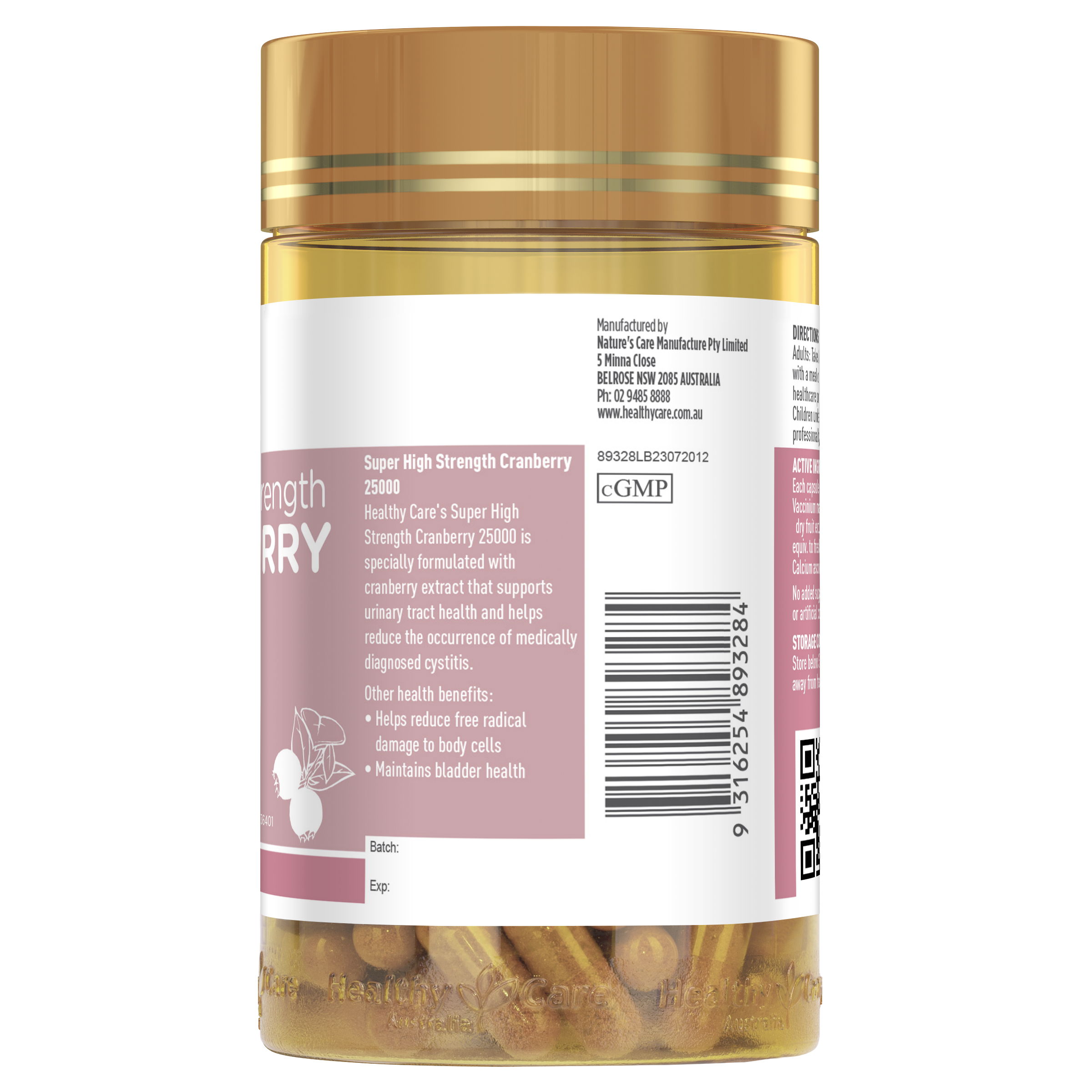 Healthy Care Super High Strength Cranberry 25000 - 90 Capsules