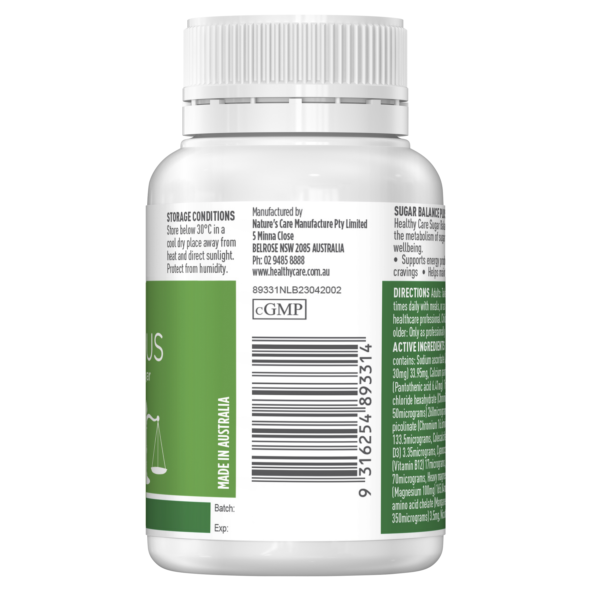 Healthy Care Sugar Balance Plus 90 Tablets