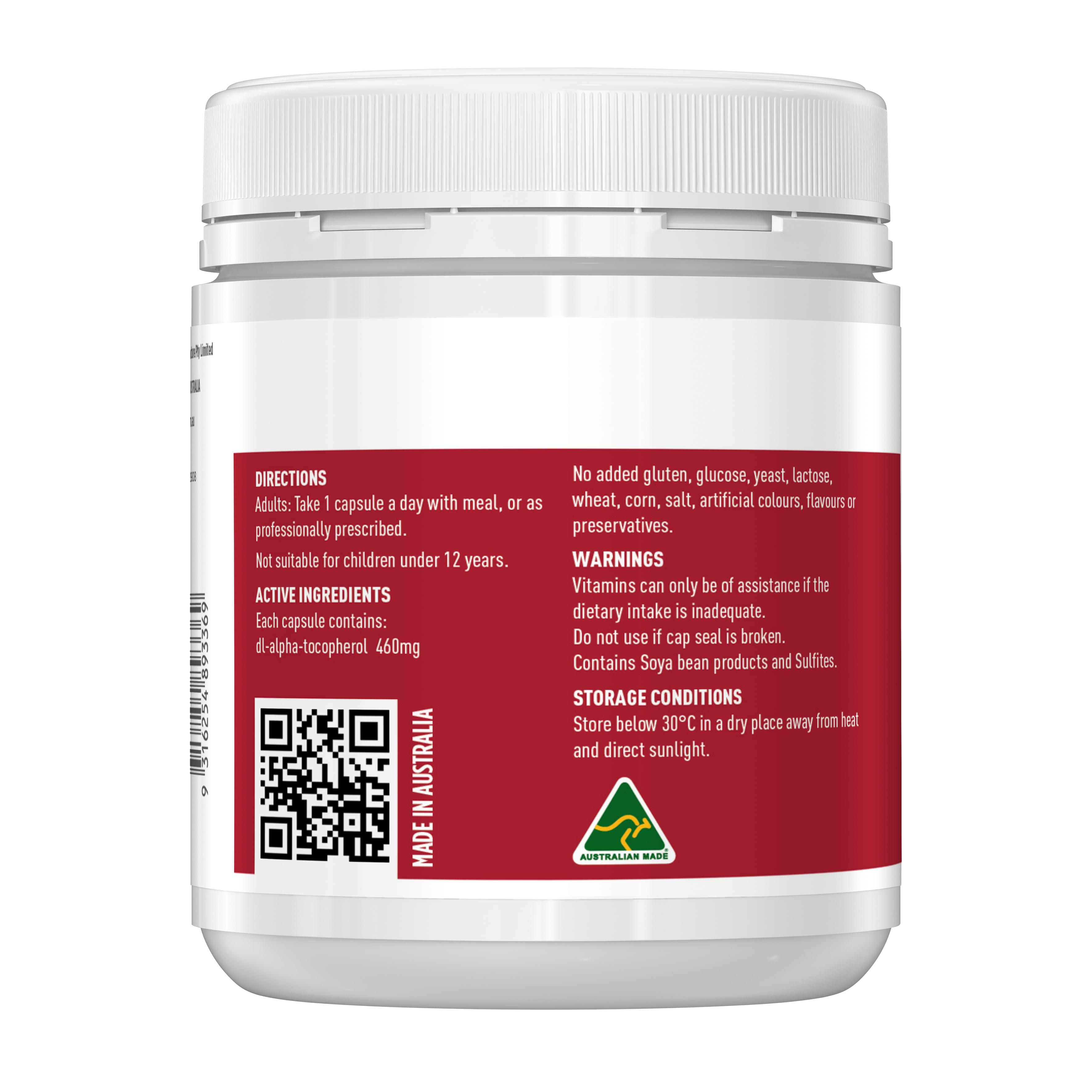 Healthy Care Vitamin E 500IU 200 Capsules