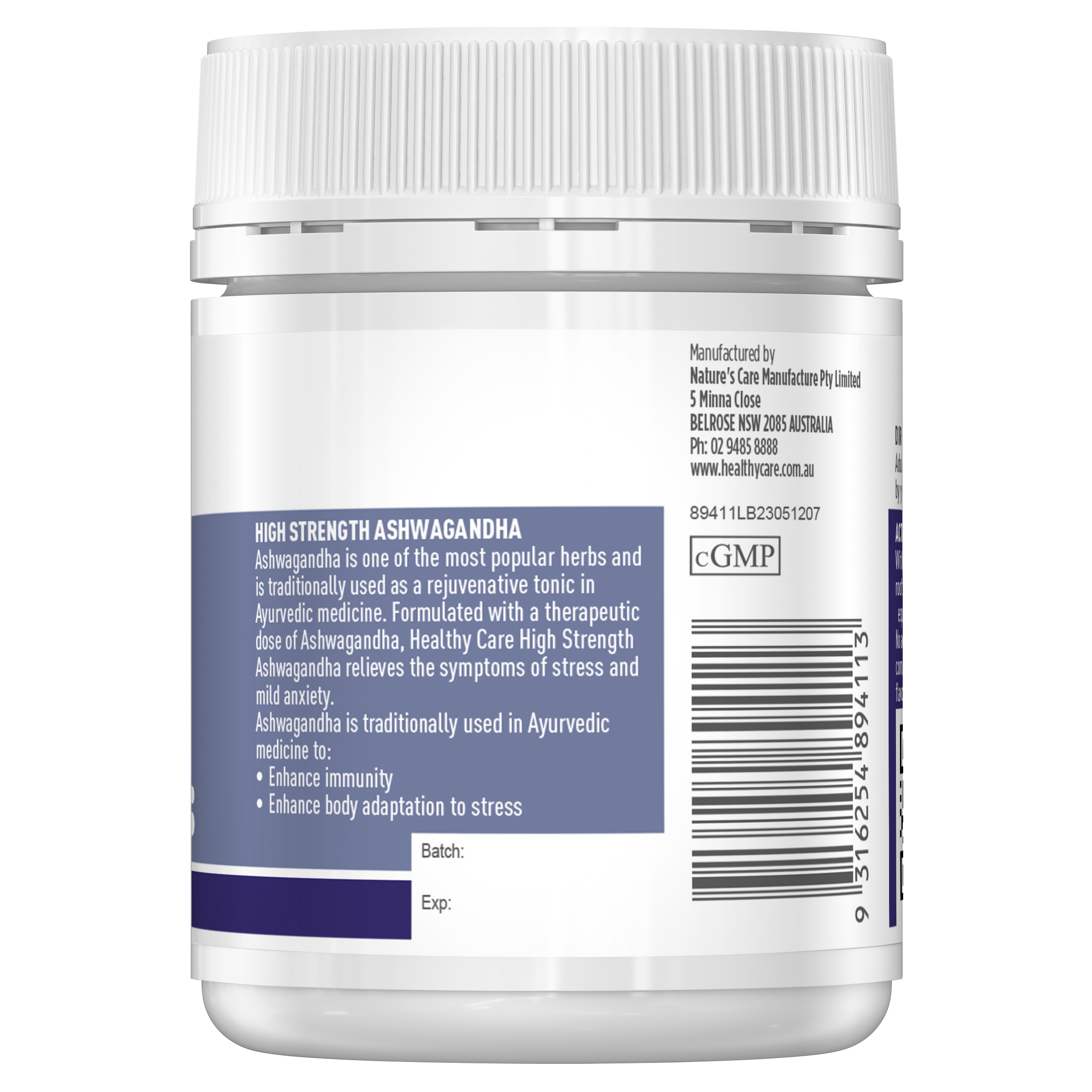 Healthy Care High Strength Ashwagandha 60 Tablets - Healthy Care Australia