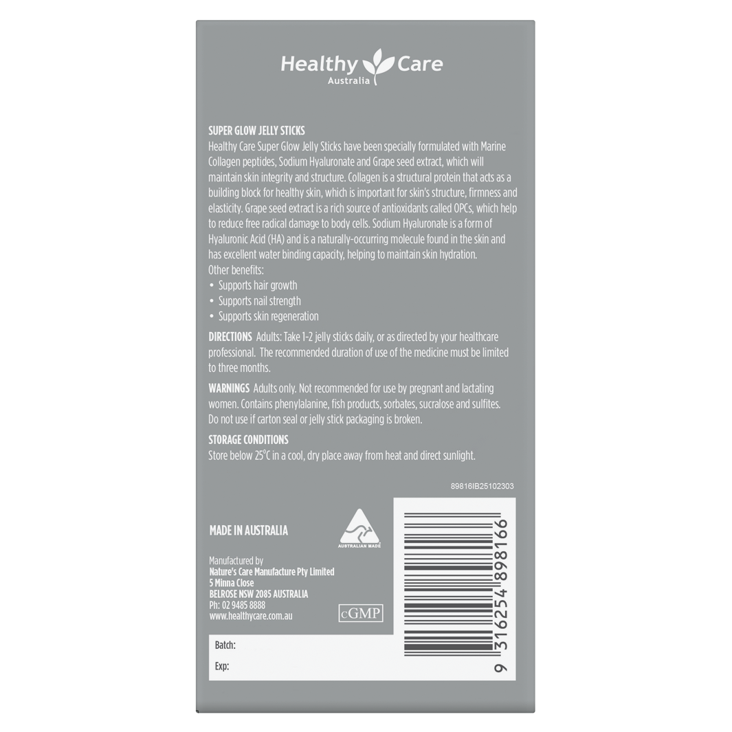 Healthy Care Jellee+ Super Glow Jelly Sticks 10*15g Sticks