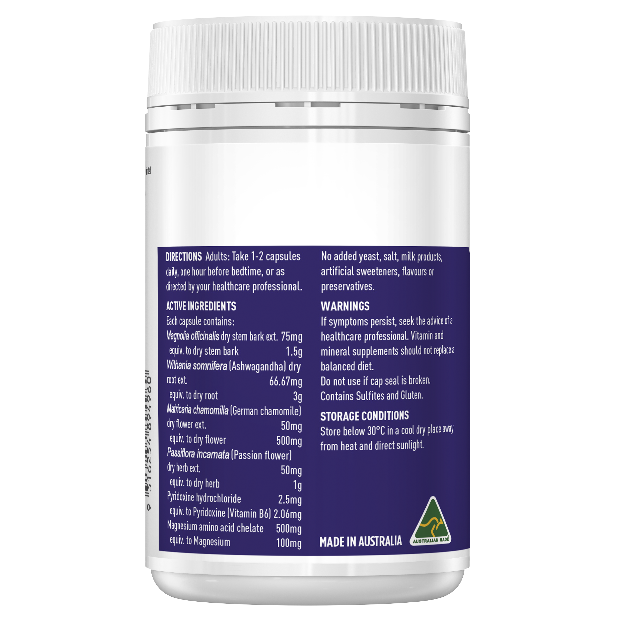 Healthy Care Good Night Sleep (Magnesium + Ashwagandha) 100 Hard Capsules