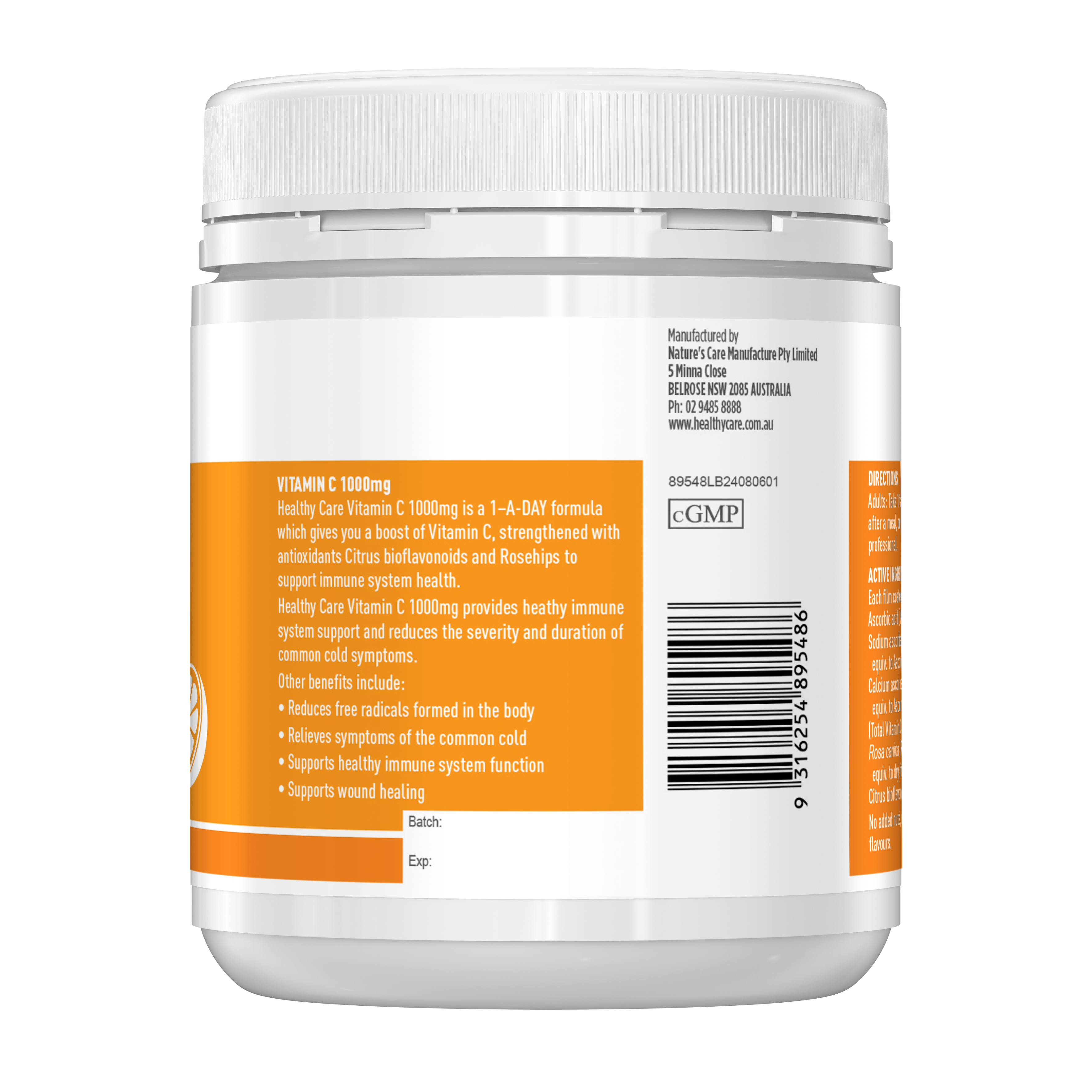 Healthy Care Vitamin C 1000mg 1-A-Day 300 Film Coated Tablets