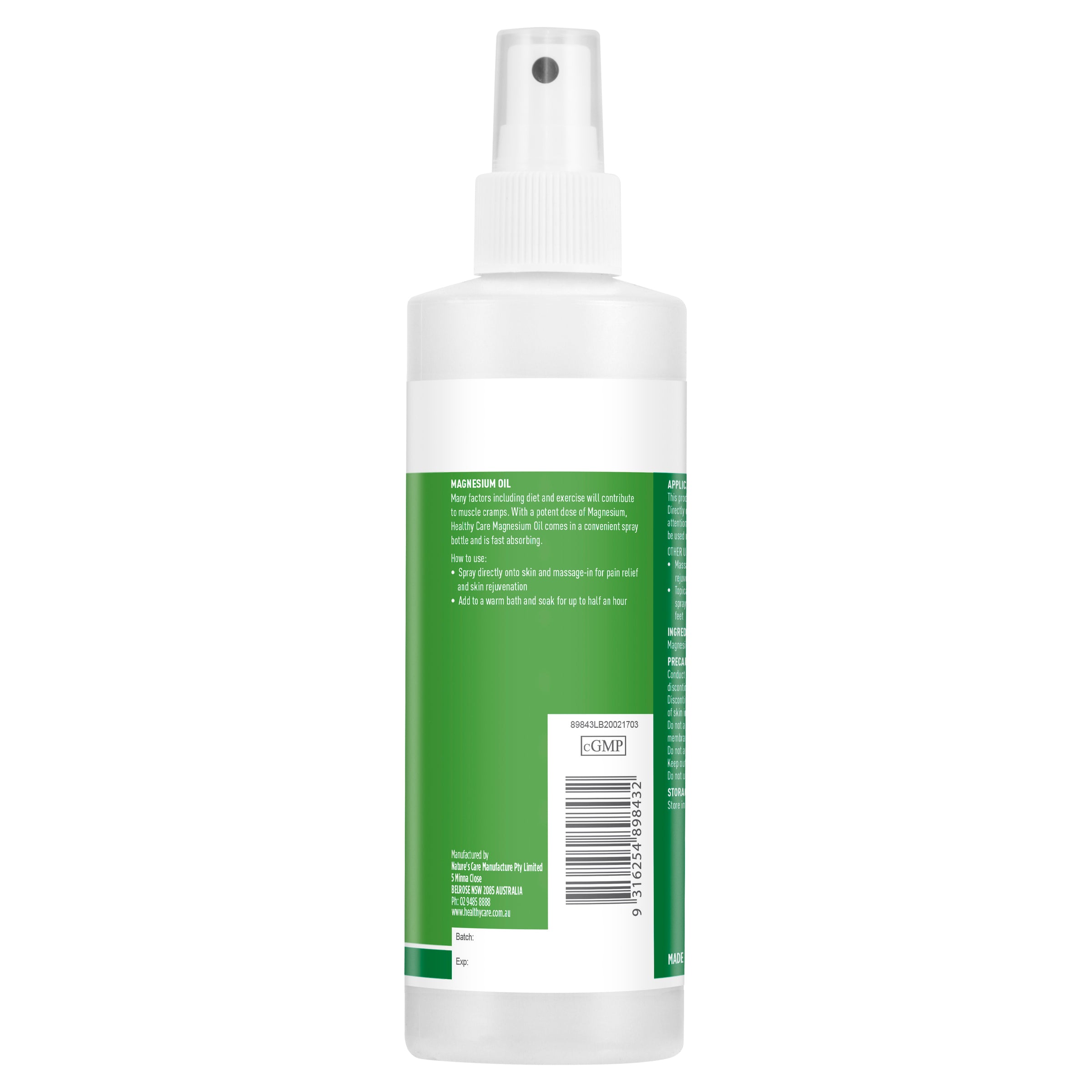 Healthy Care Magnesium Oil 250mL - Healthy Care Australia