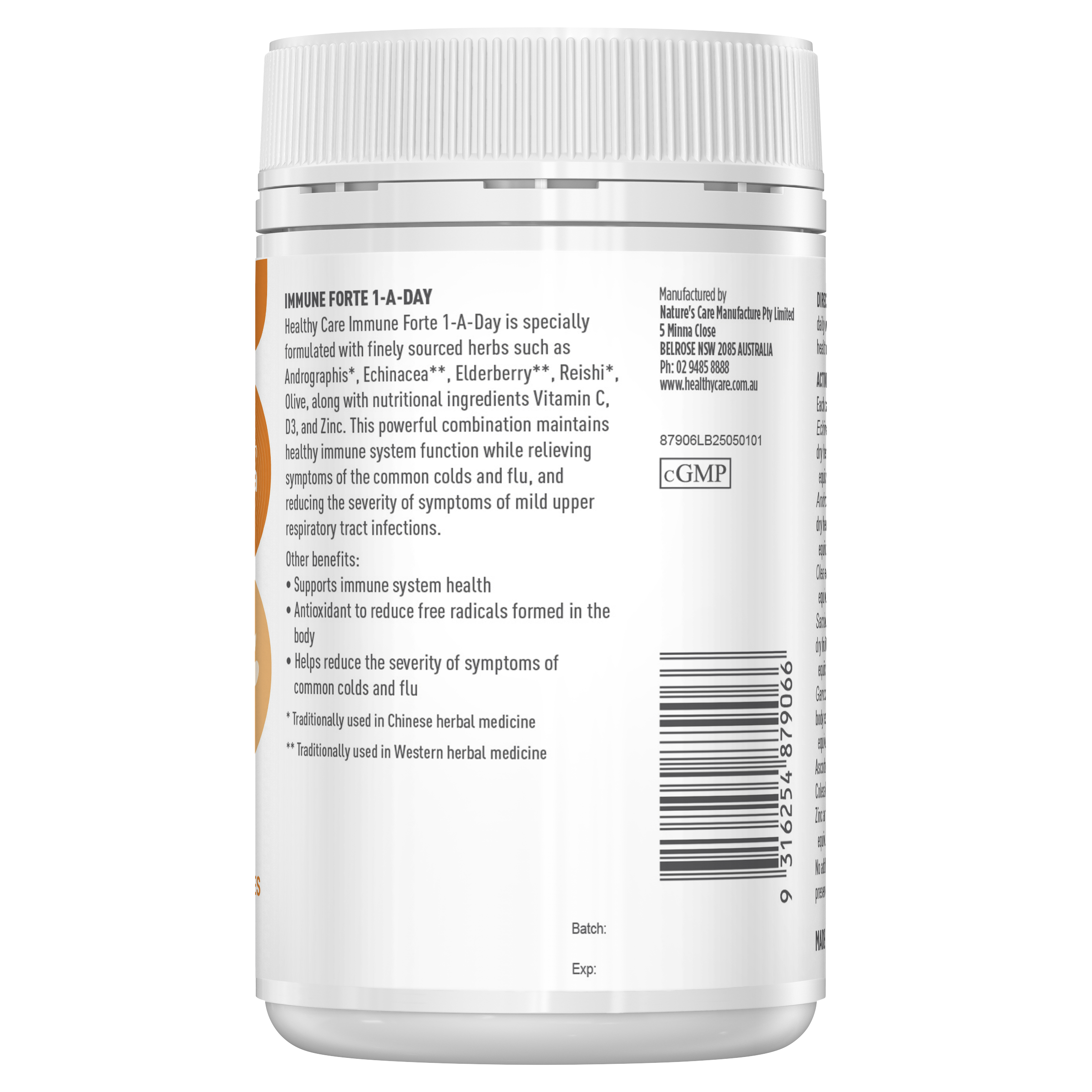 Healthy Care Plus Immune Forte One-A-Day 90 Capsules