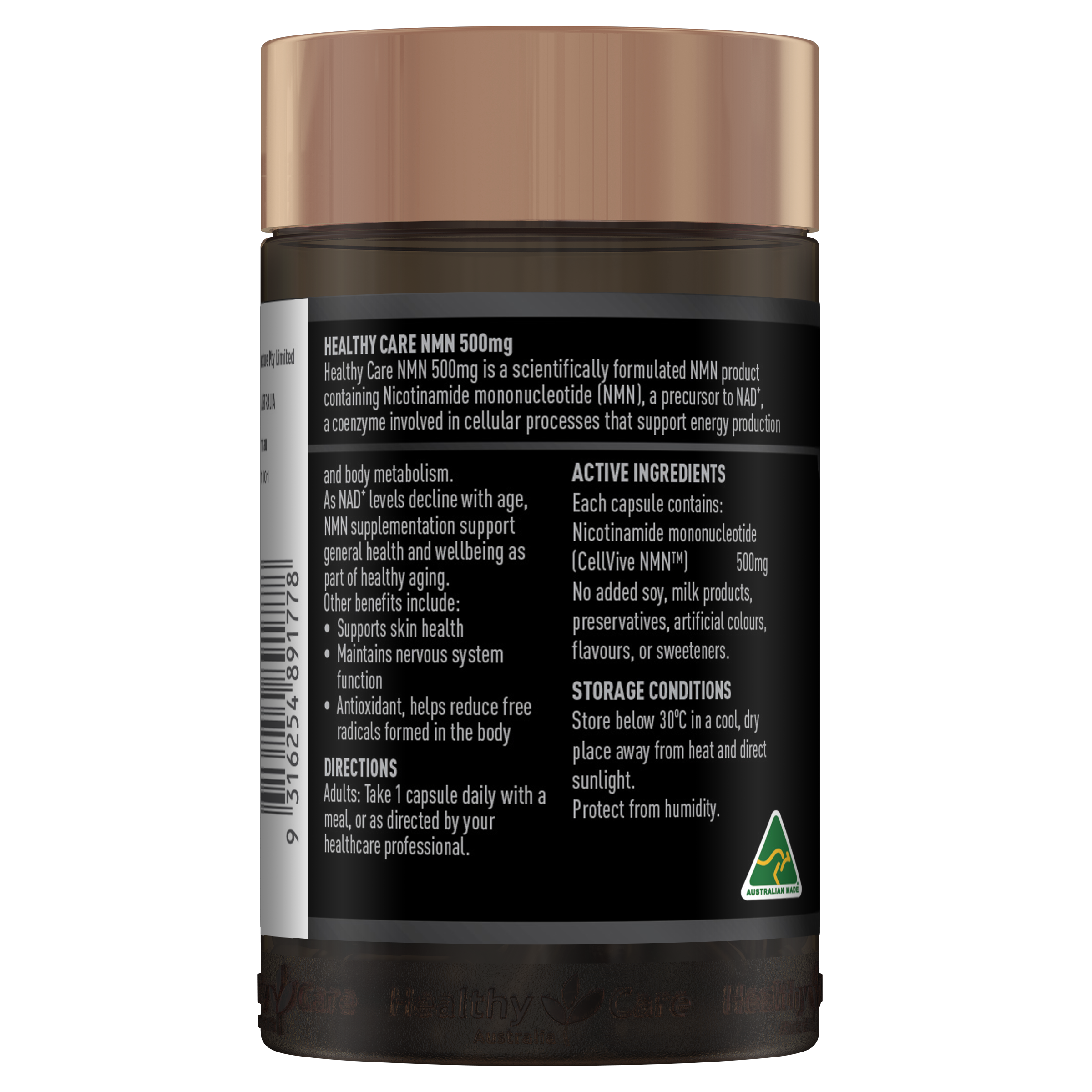 NMN 500mg 30 Hard Capsules