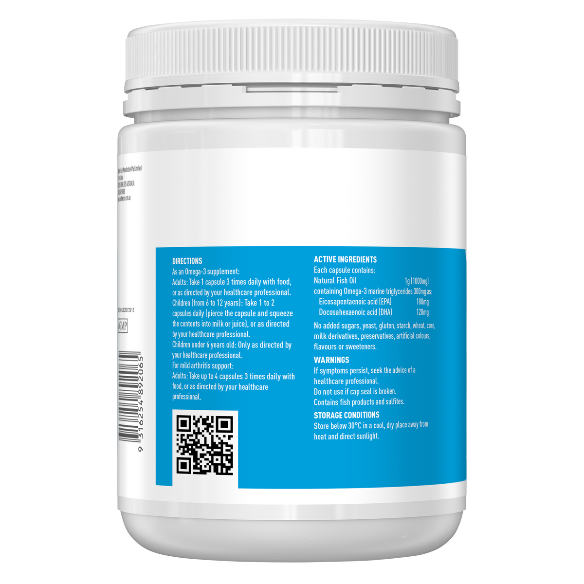 Healthy Care Fish Oil 1000mg Omega-3 - 400 capsules