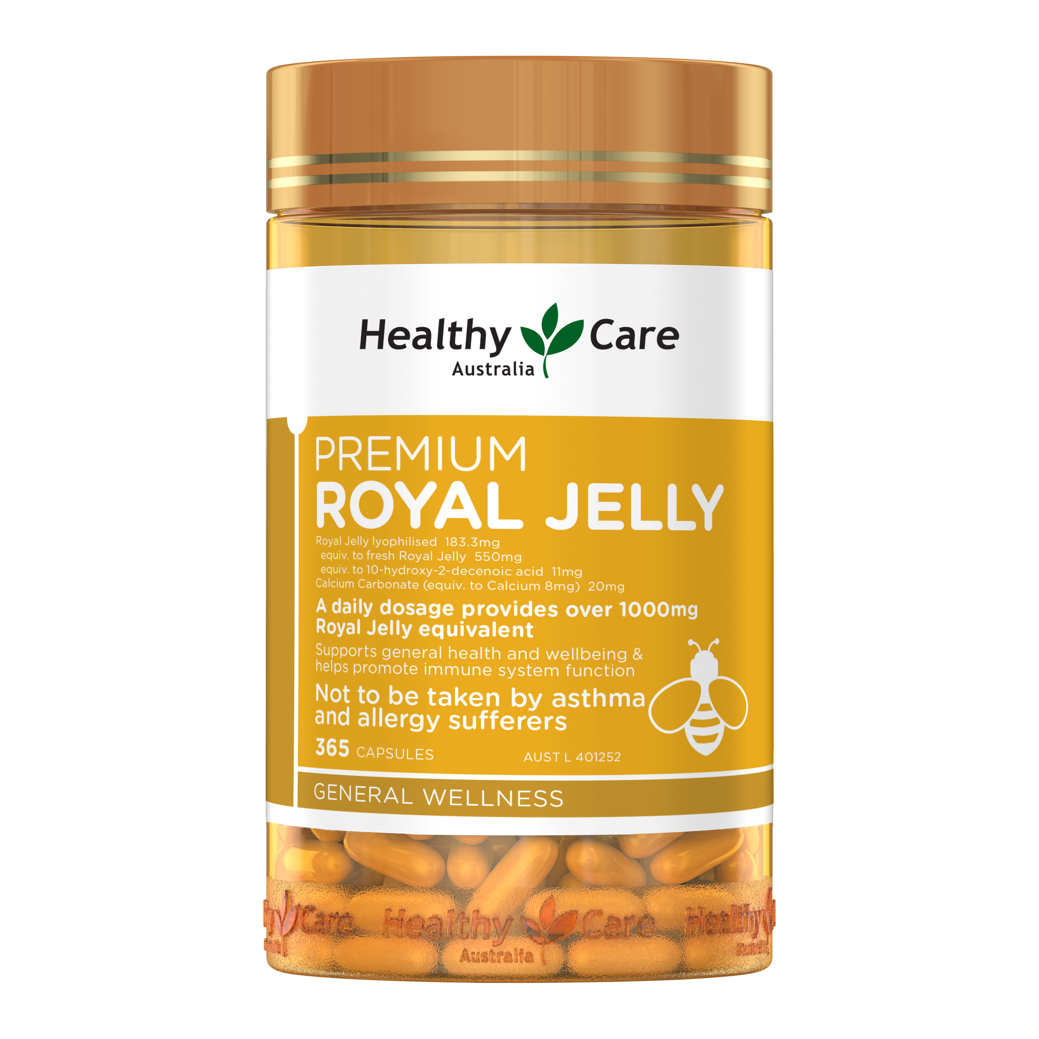 Healthy Care Royal Jelly 1000mg - 365 Capsules - Healthy Care Australia