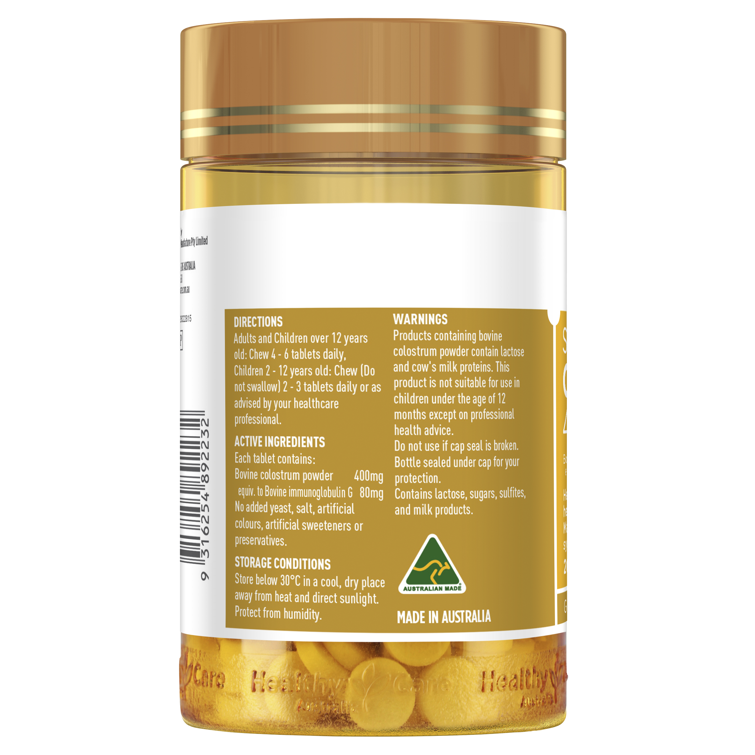 Healthy Care Super Colostrum 400mg 200 Tablets