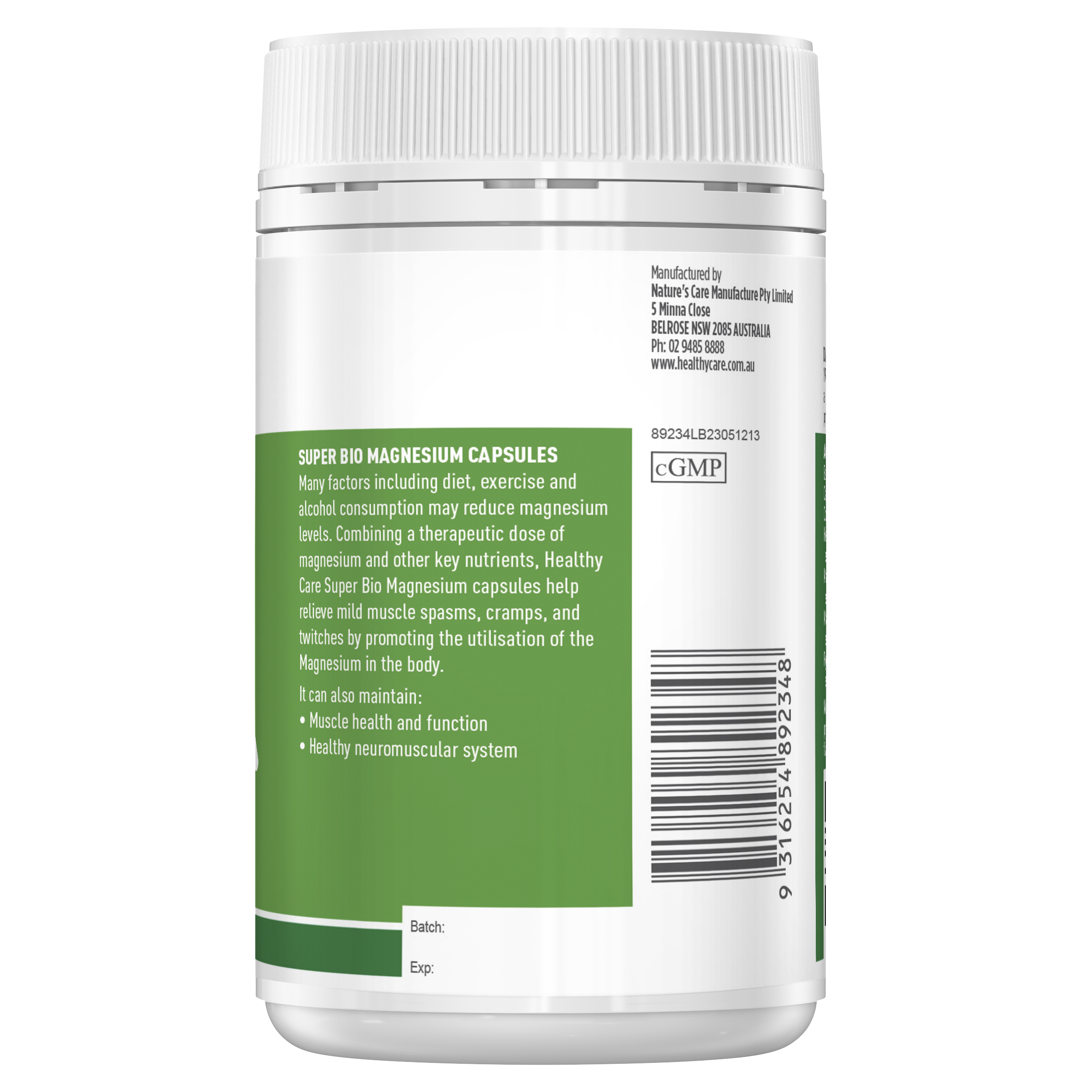 Healthy Care Super Bio Magnesium - 100 Capsules - Healthy Care Australia