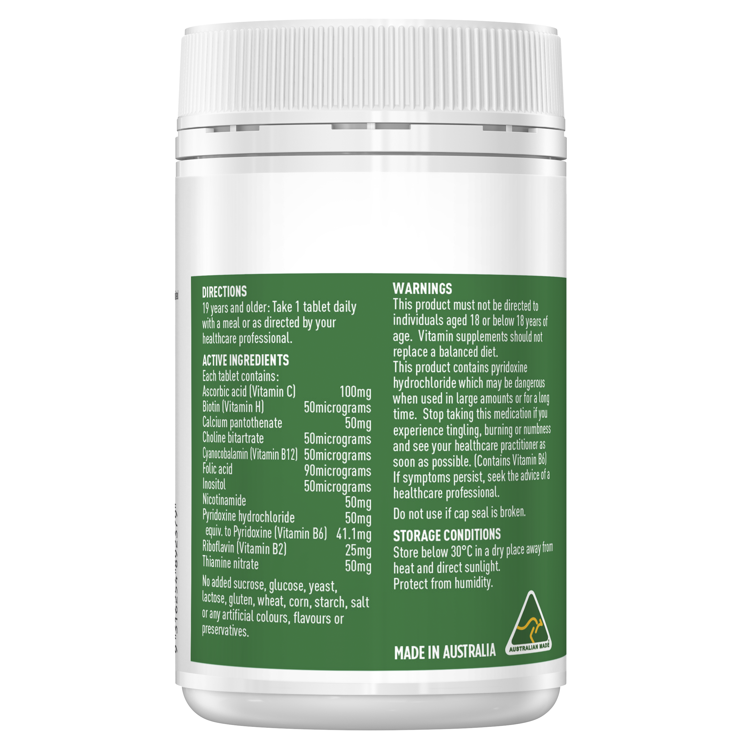 Healthy Care Mega B Energy Booster - 200 Tablets - Healthy Care Australia