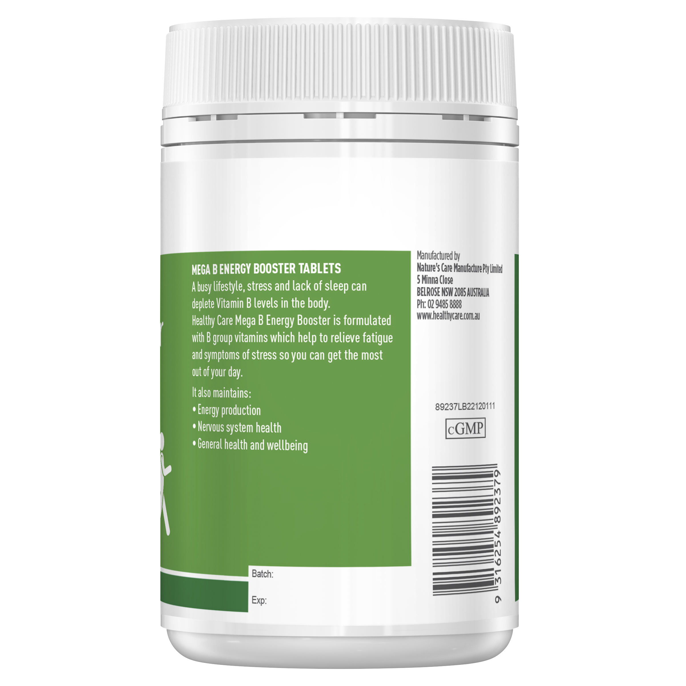 Healthy Care Mega B Energy Booster - 200 Tablets - Healthy Care Australia