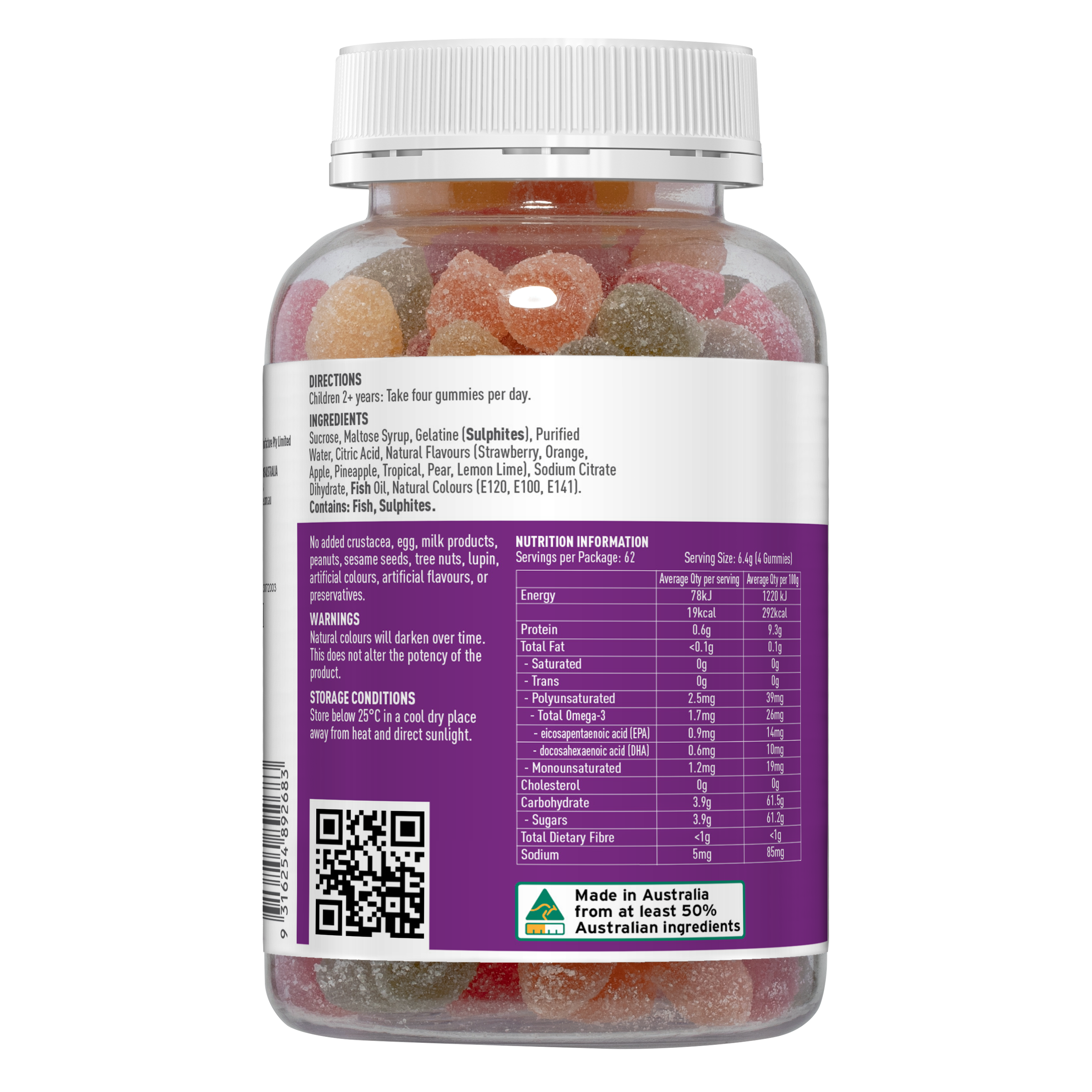 Healthy Care Gummies Omega-3 - 250 Gummies - Healthy Care Australia