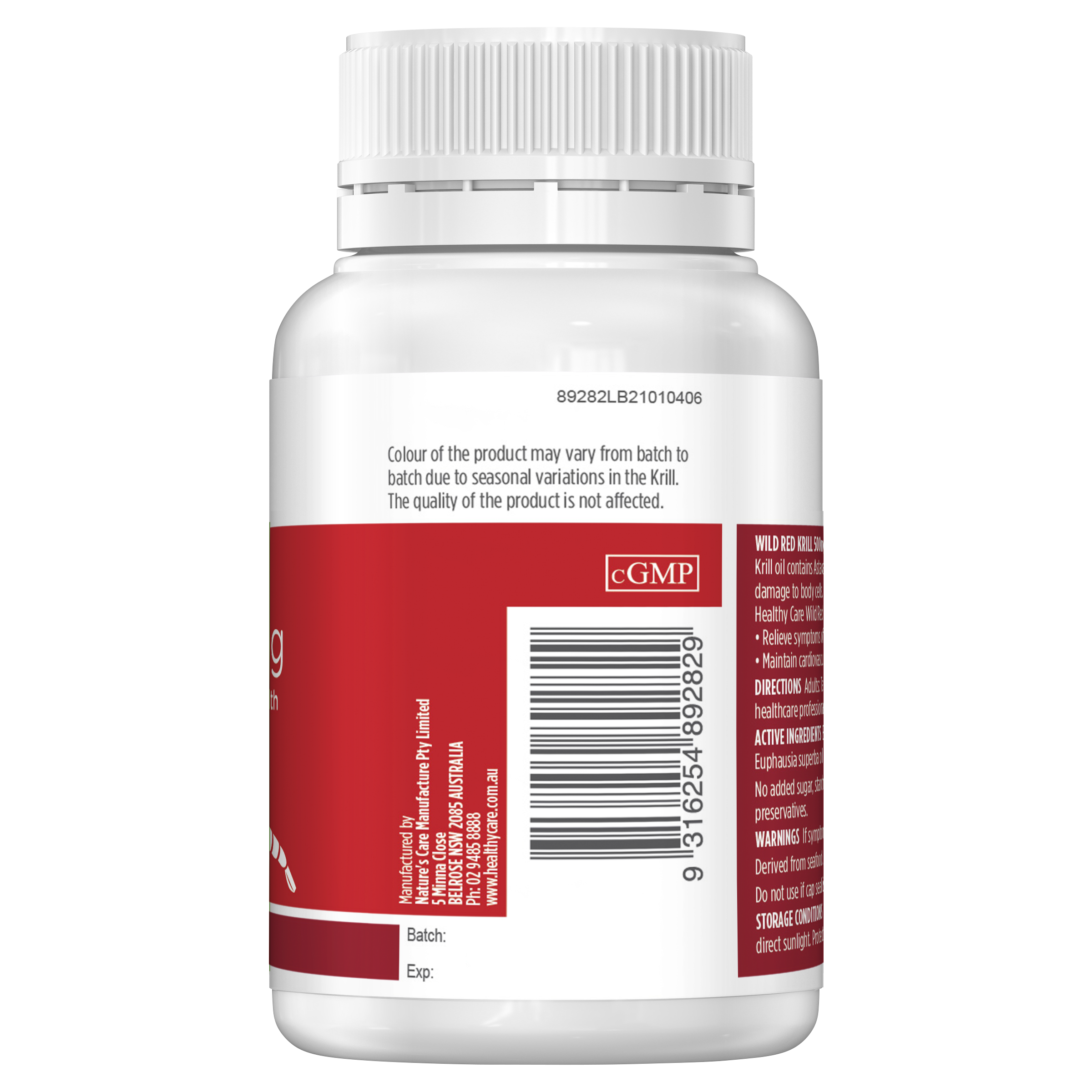 Healthy Care Wild Red Krill Oil 500mg 100 Capsules - Healthy Care Australia