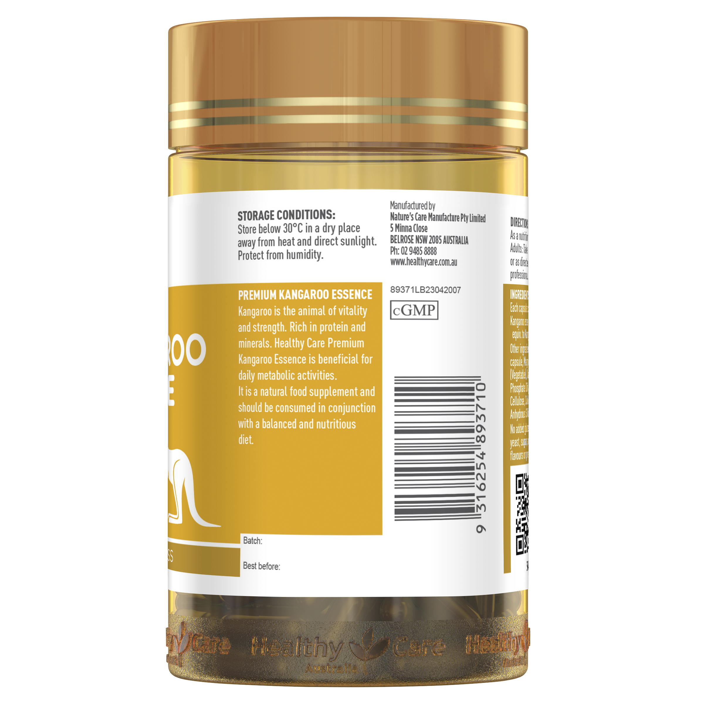 Healthy Care Kangaroo Essence - 120 Capsules - Healthy Care Australia