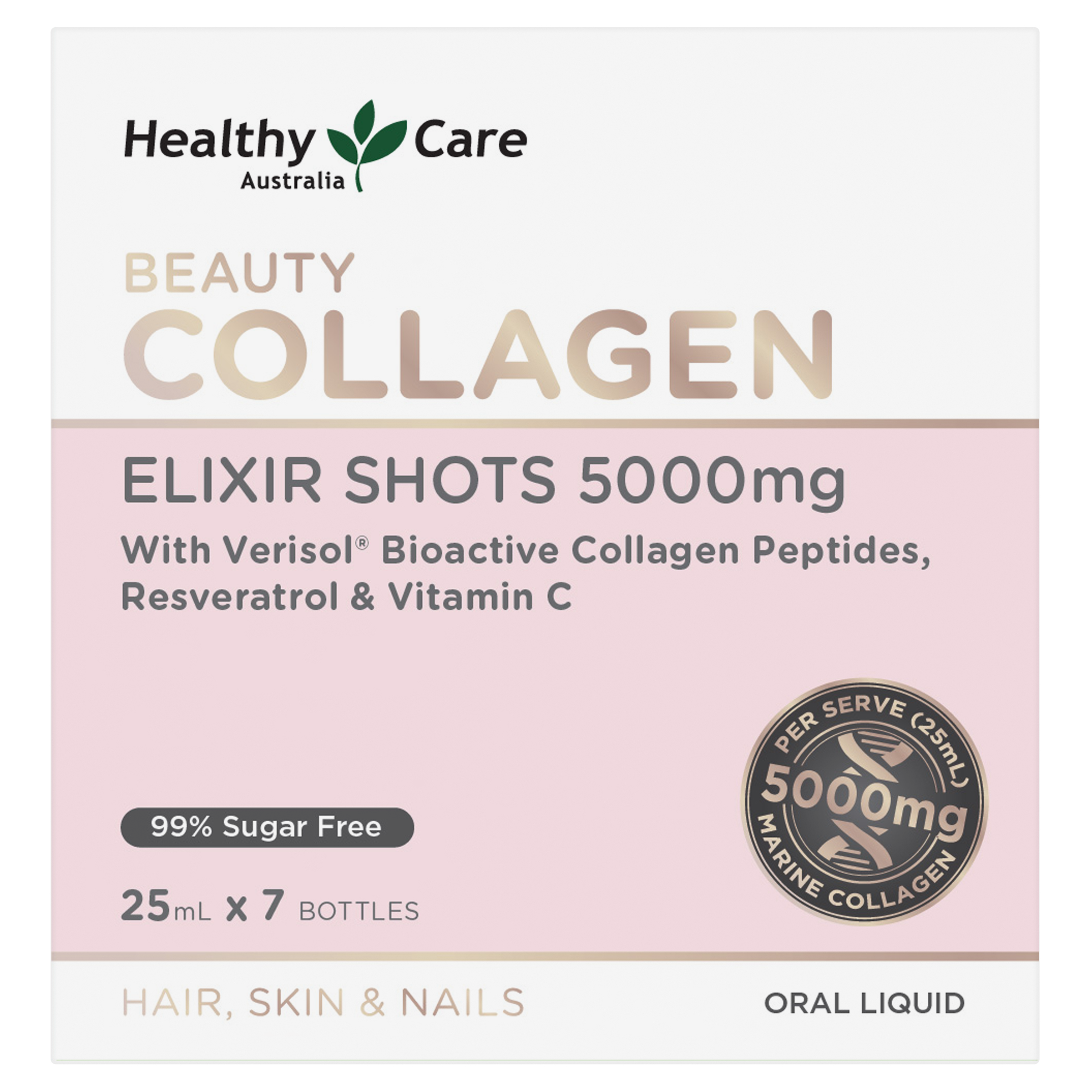 Healthy Care Beauty Collagen Elixir Shots 5,000mg 25mL x 7 bottles - Healthy Care Australia