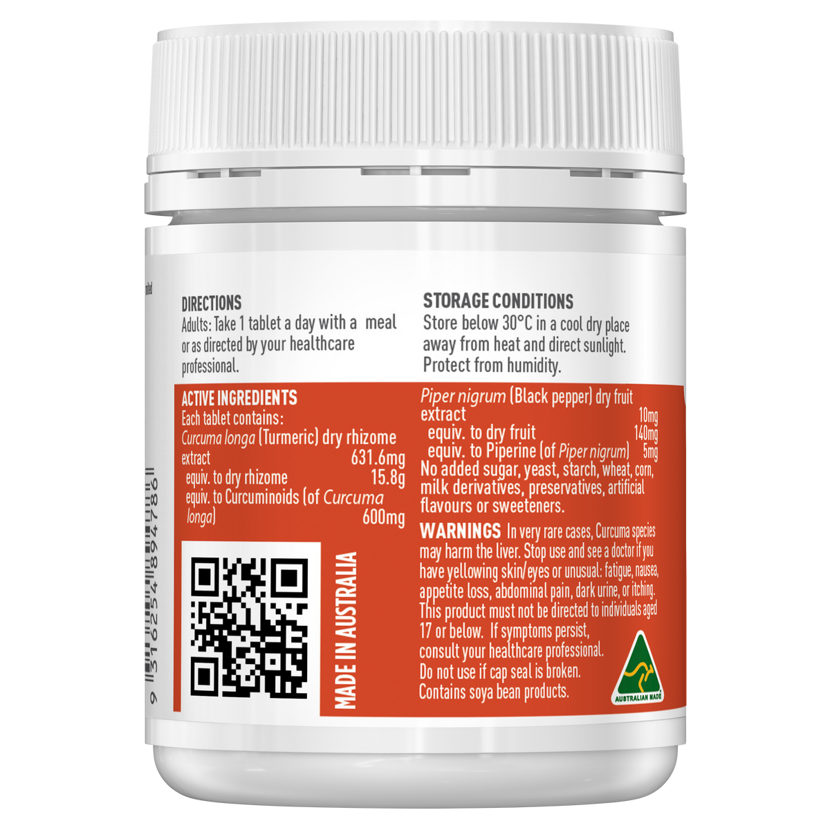 Kurkumin Kekuatan Tinggi 600mg 60 Tablet