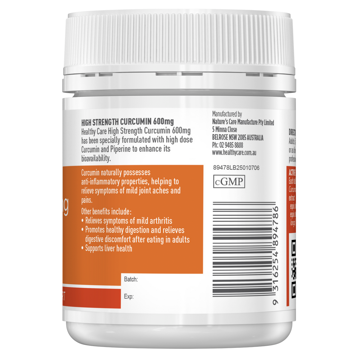 Kurkumin Kekuatan Tinggi 600mg 60 Tablet
