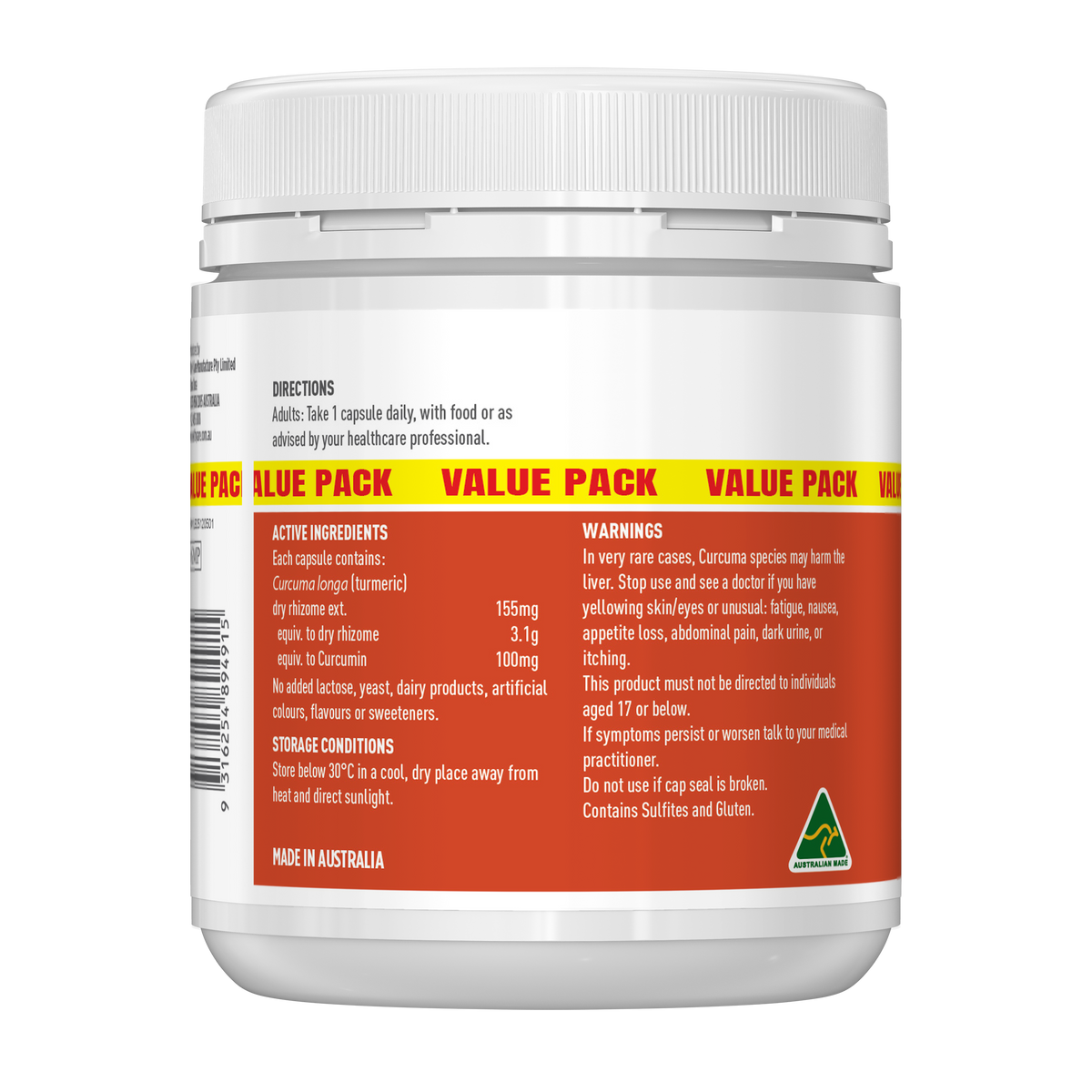 Healthy Care Super Strength Bio Turmeric 3100 - 250 Hard Capsules